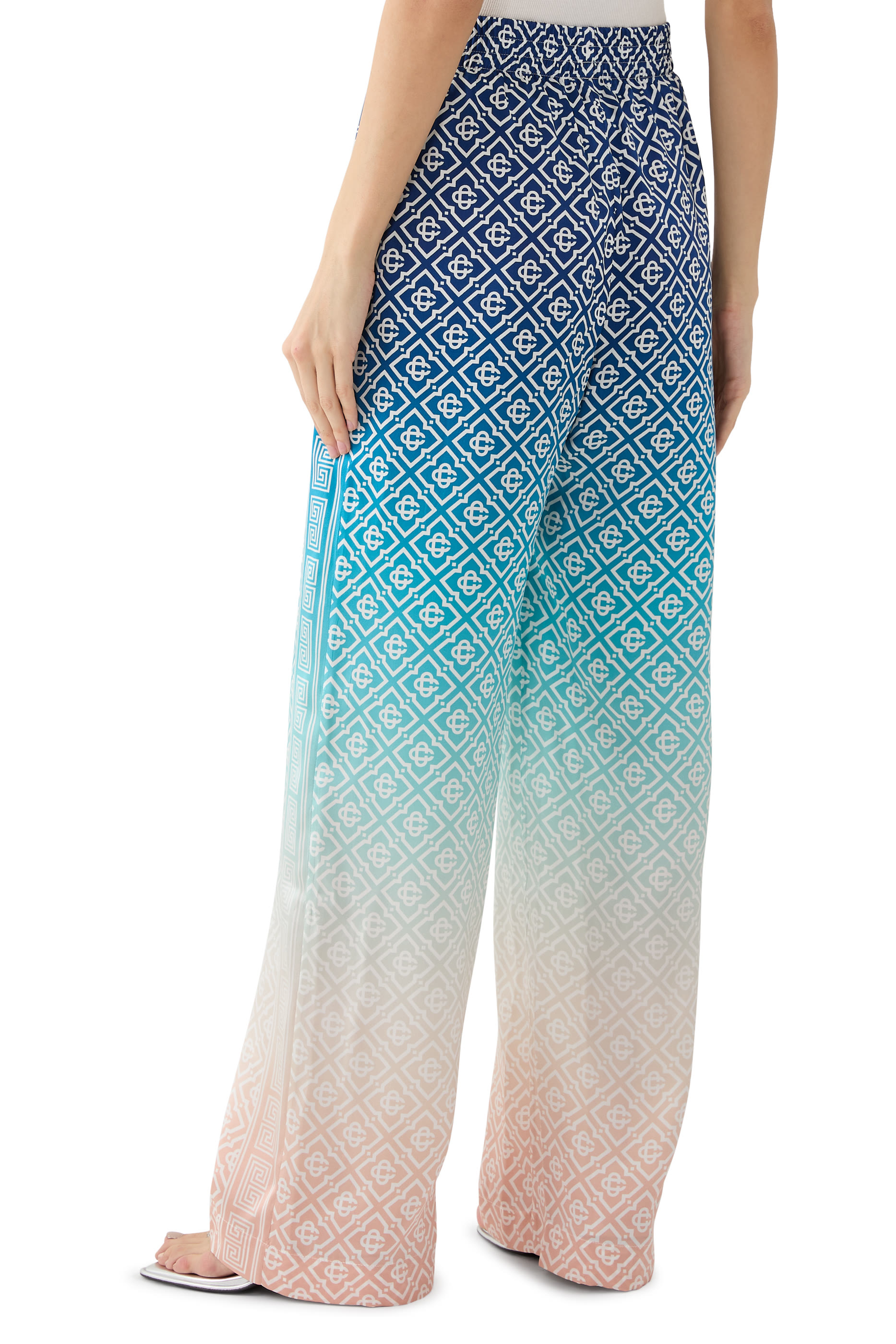 بنطال حرير جاكار بلون متدرج