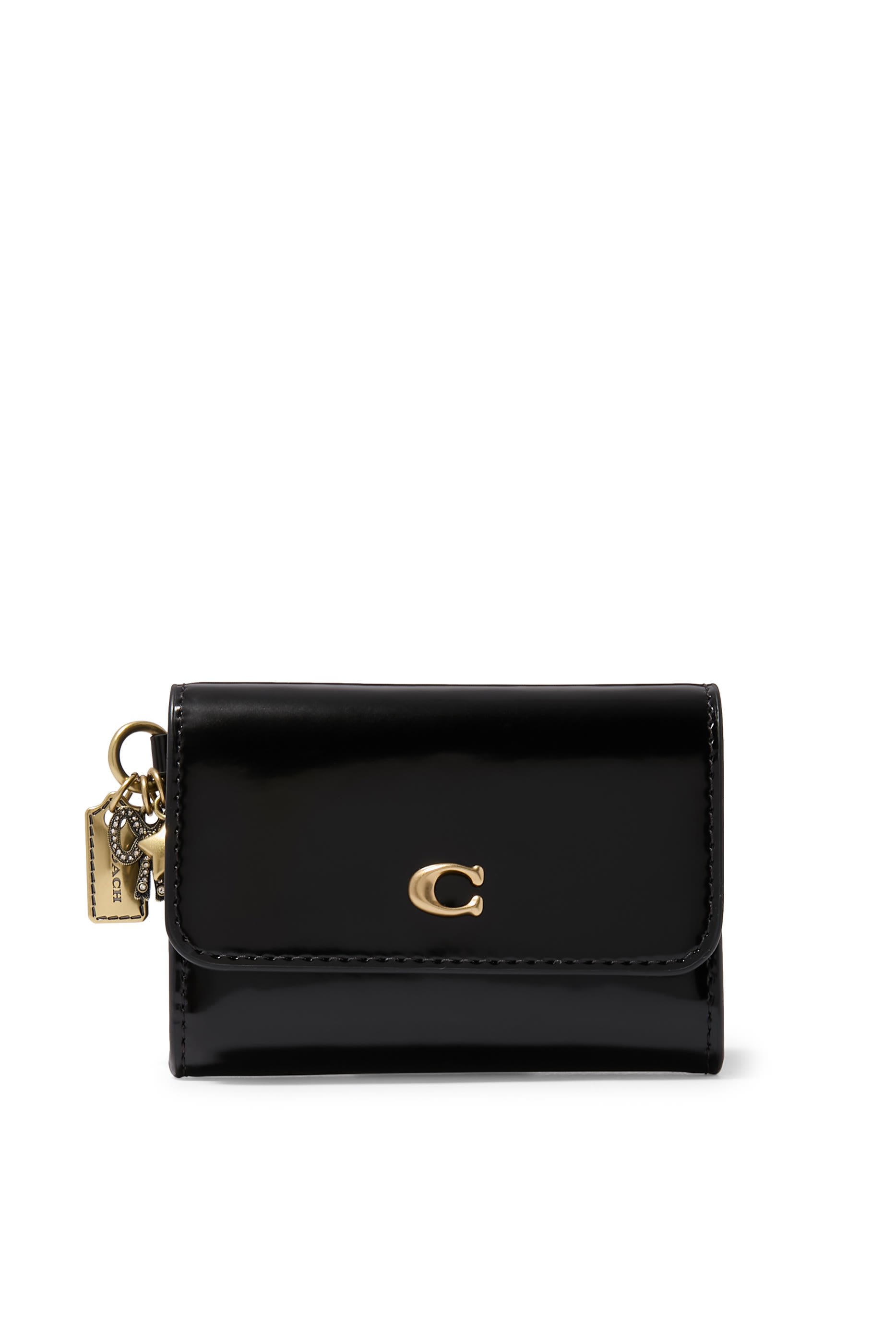 حافظة بطاقات اسنشال بنصف غطاء قلاب وشعار الماركة