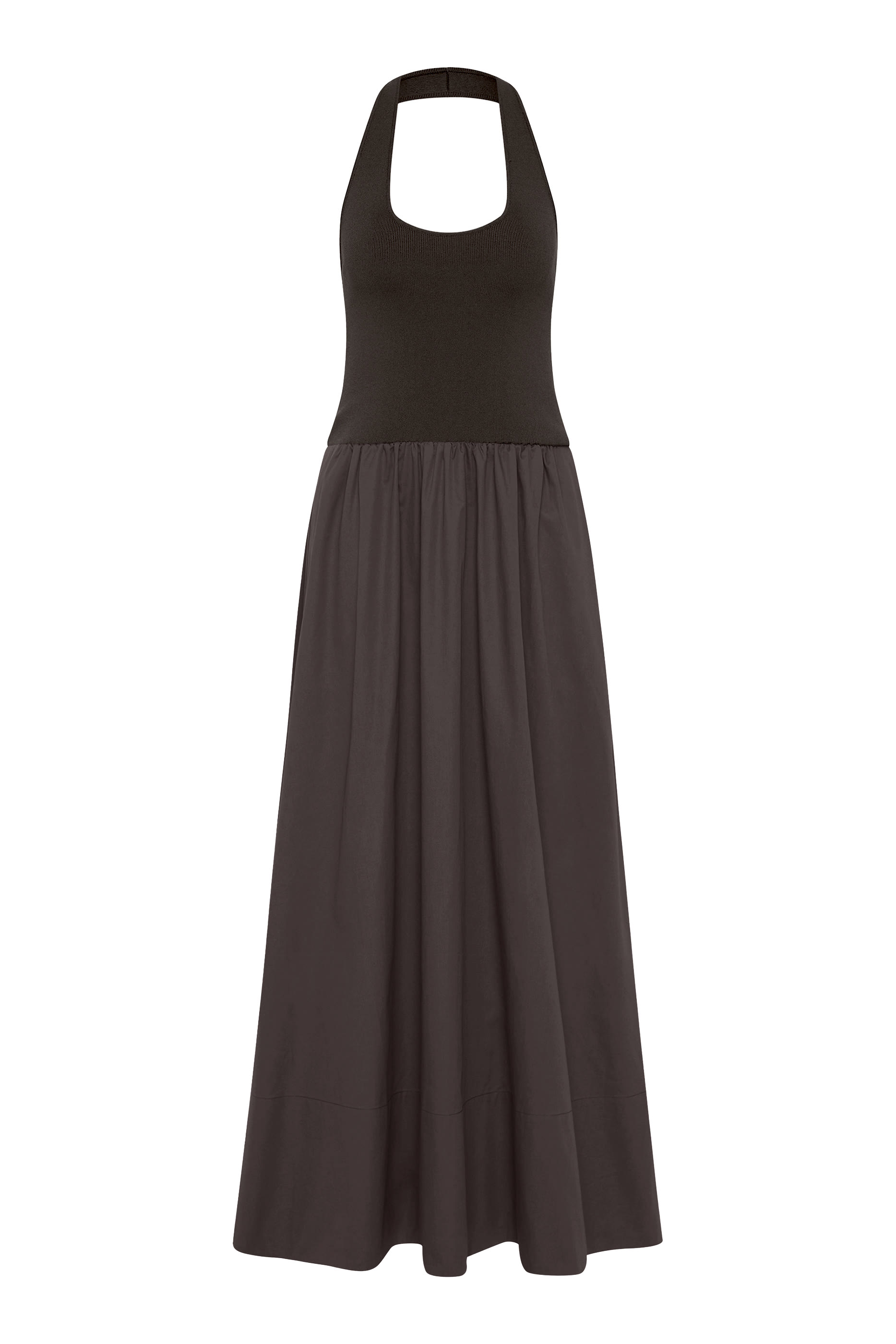 فستان برباط حول الرقبة مزين بكشكش