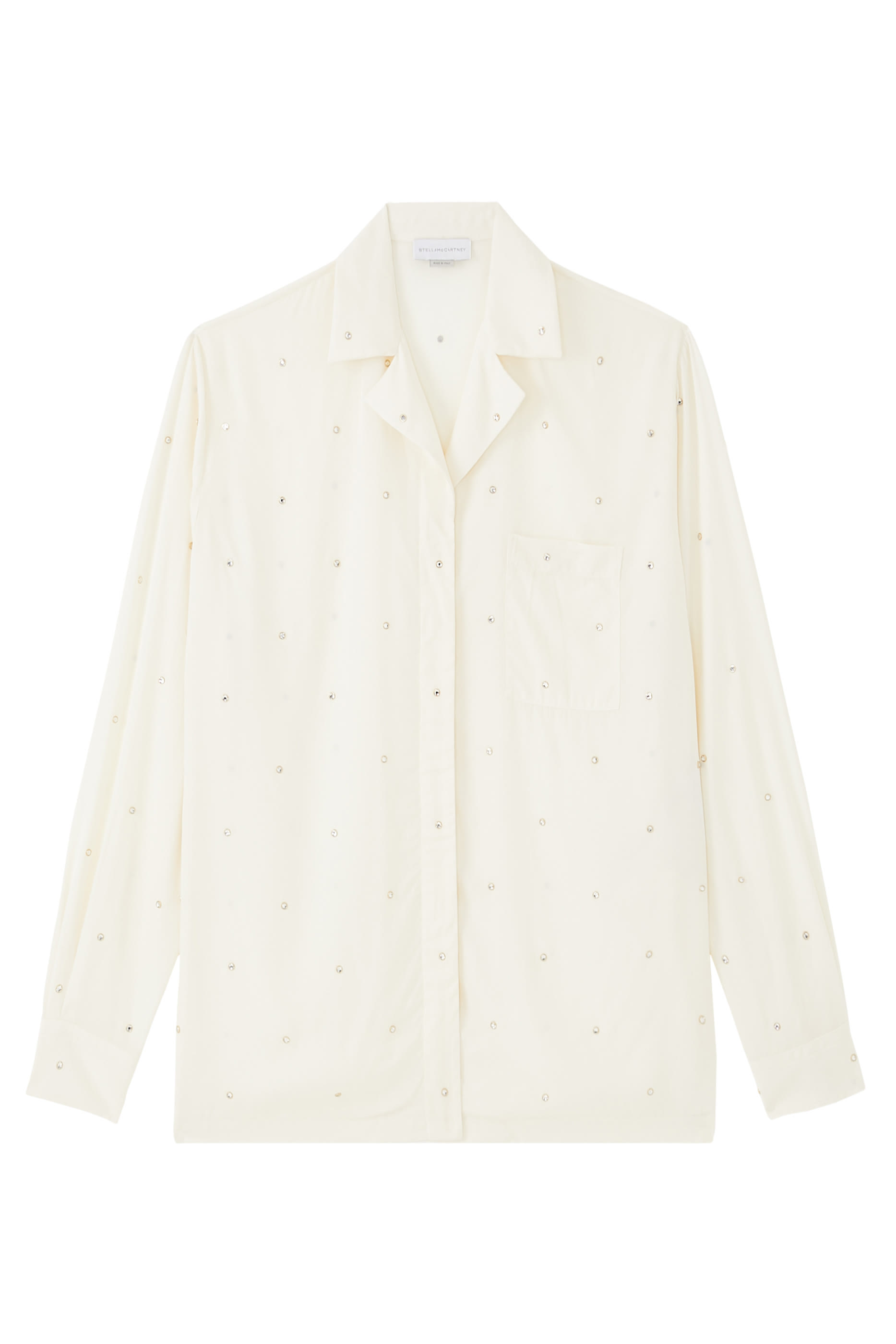 قميص بقصة فضفاضة مطرز بالكريستال