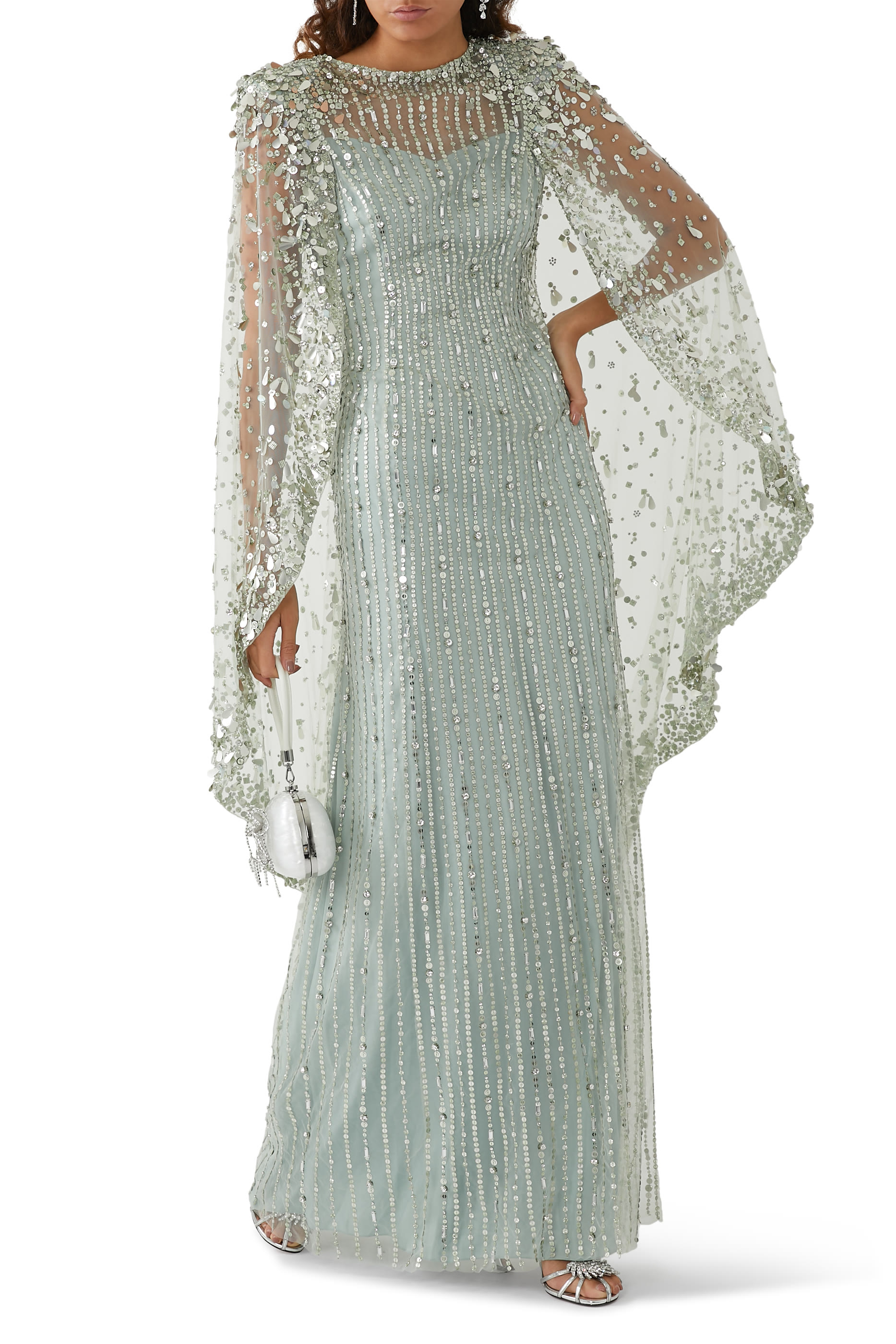 فستان بأكمام  كاب