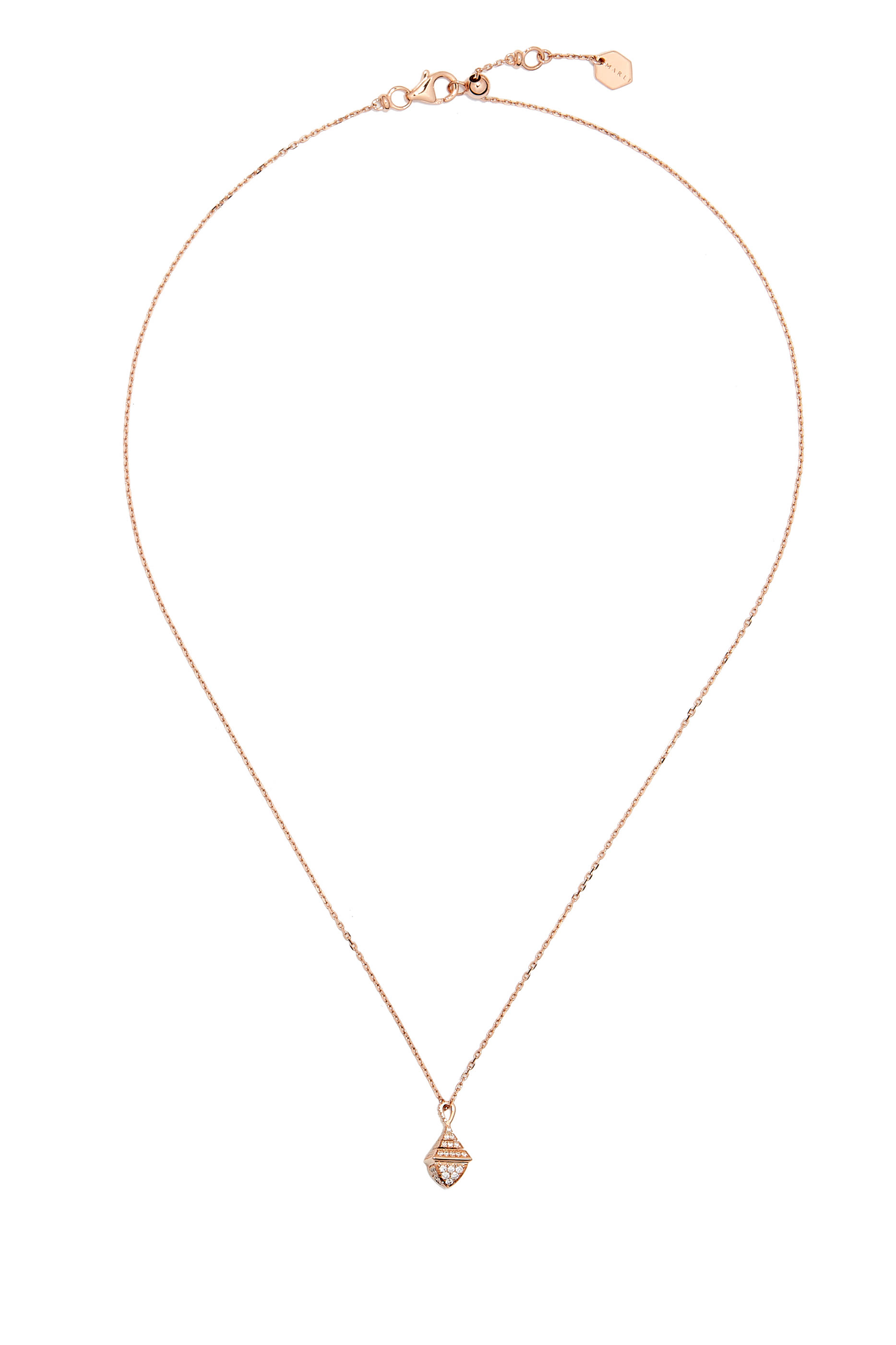 قلادة كليو ريف ميني بدلاية مرصعة بالماس ذهب وردي