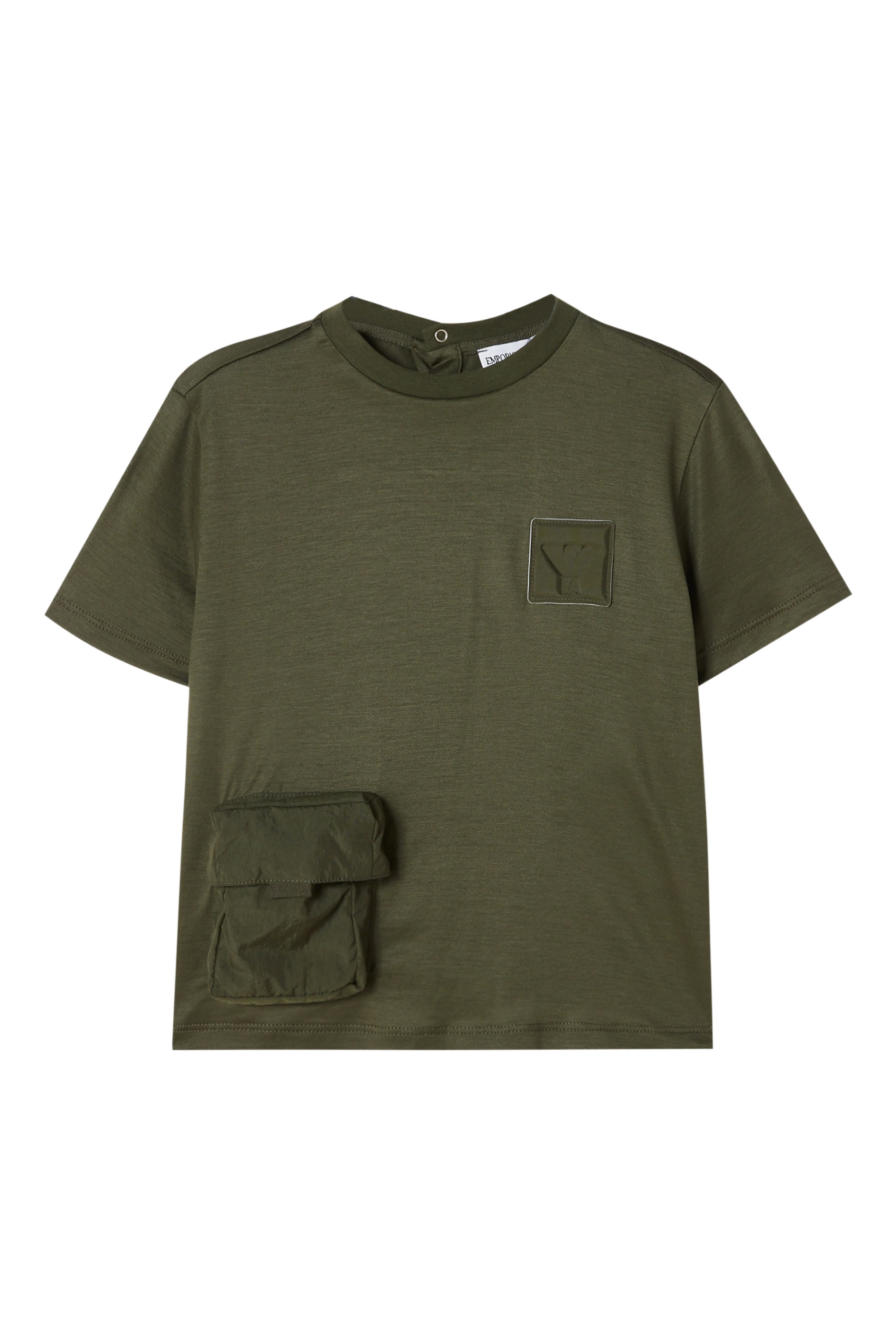 Kids Eagle Logo Patch & Pocket Detail T-Shirt 