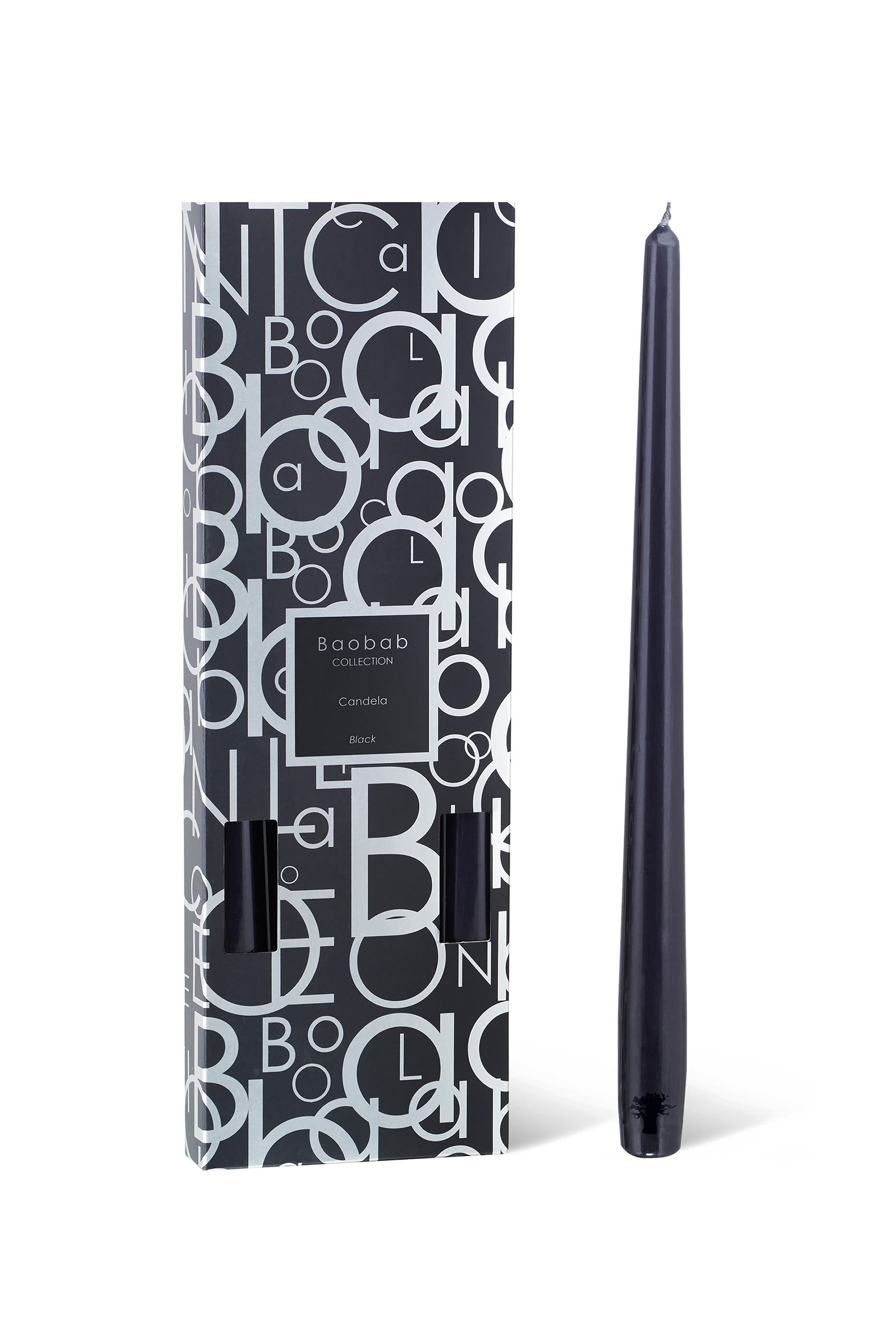 طقم شموع كانديلا بلون أسود، 4 قطع