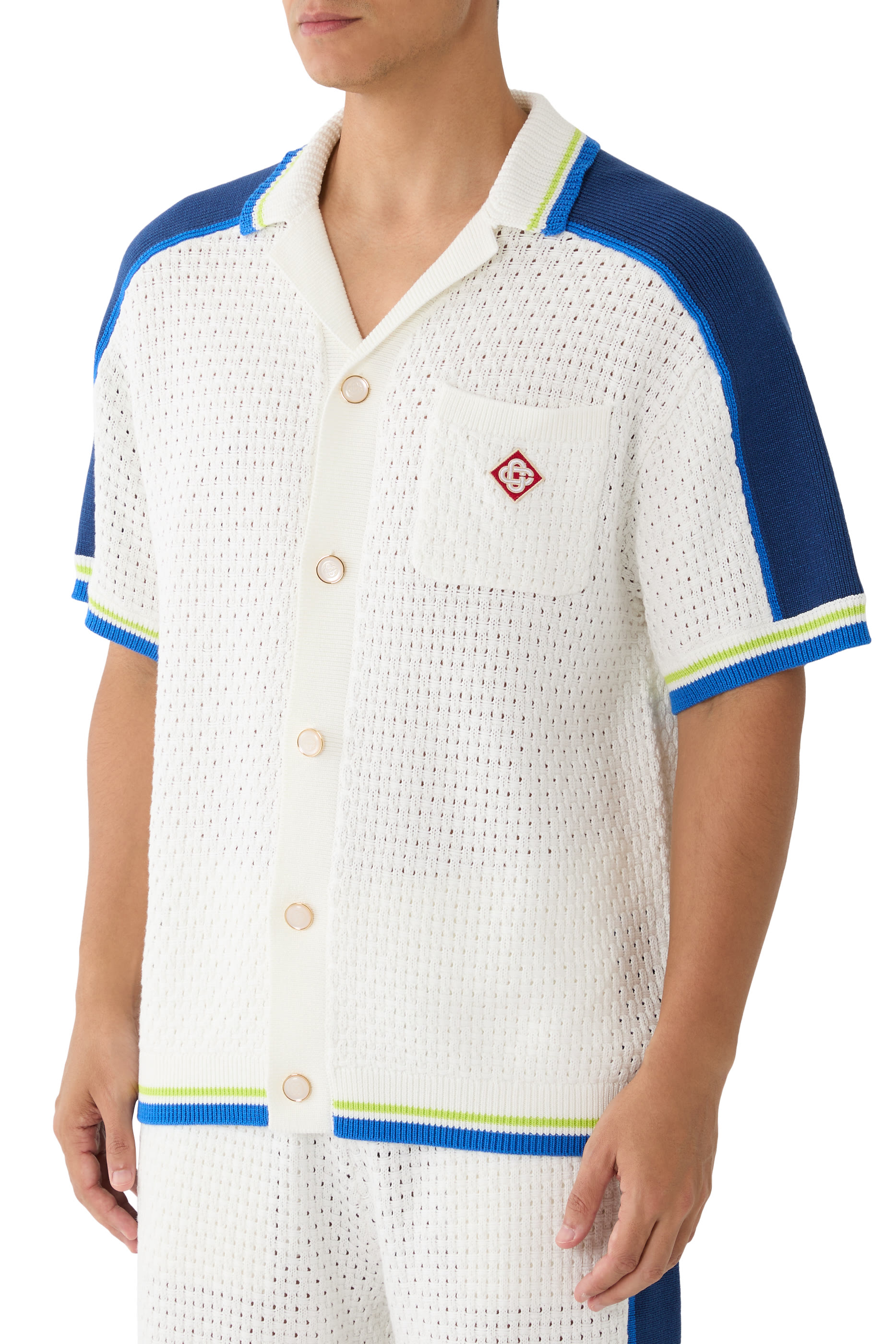 قميص كروشيه بأكمام قصيرة