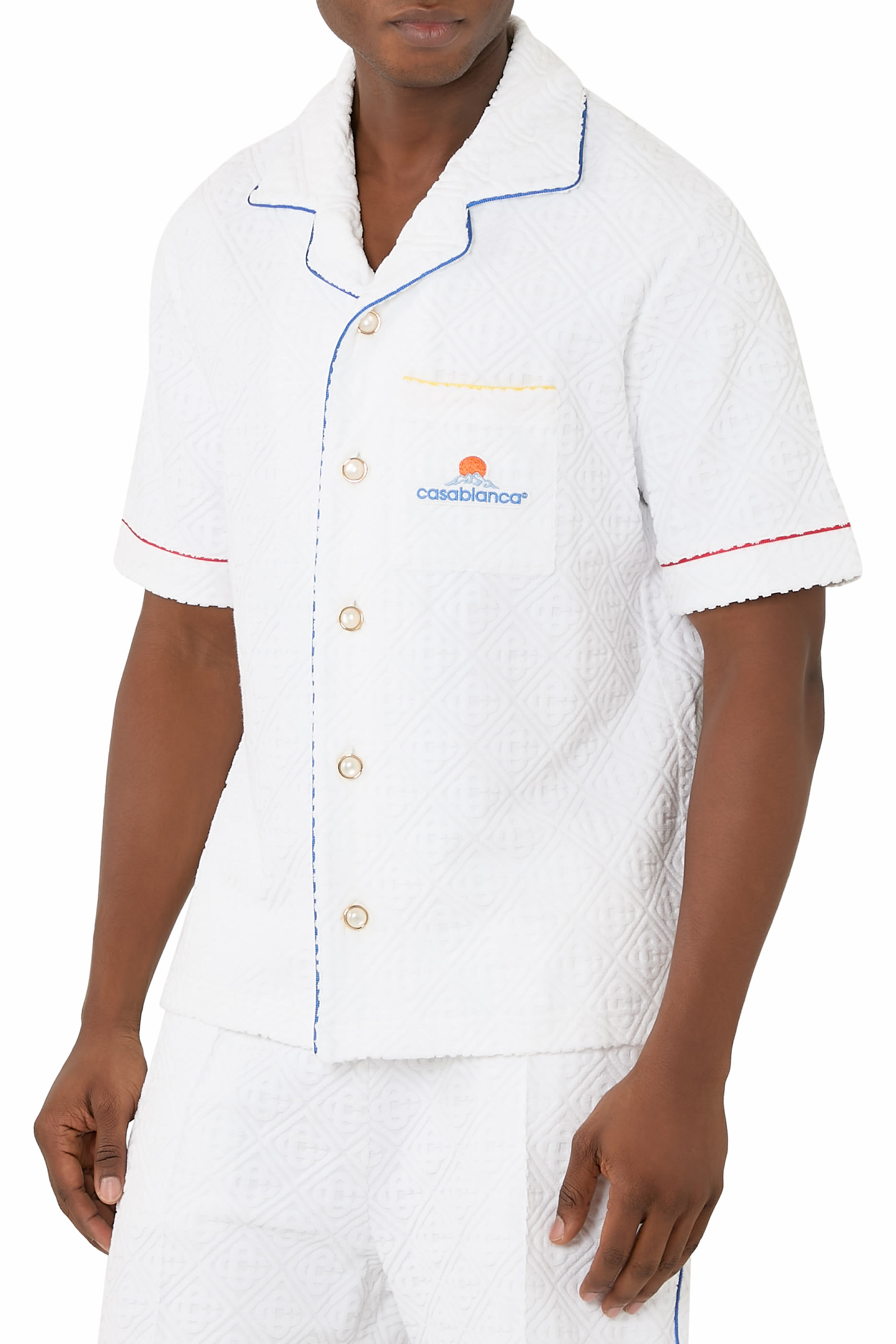 قميص بحروف شعار الماركة جاكار قماش تيري