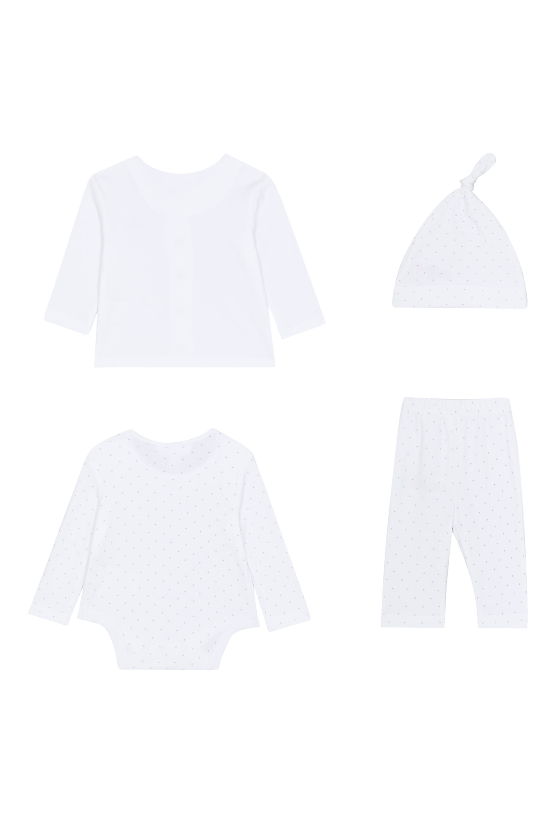 طقم هدية للمواليد الجدد قطن عضوي، 4 قطع