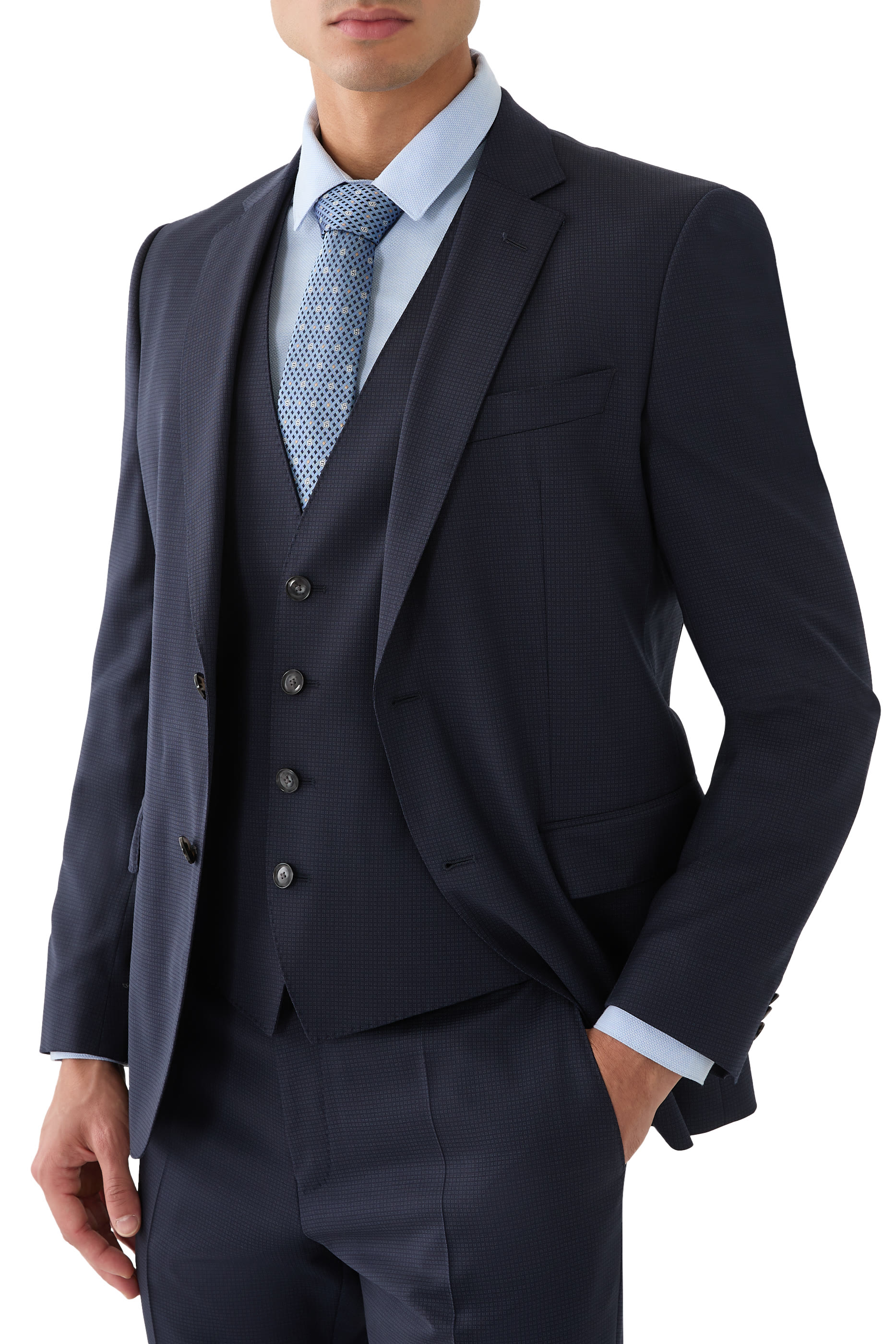 ربطة عنق حرير بنقشة حرف شعار الماركة المزدوج جاكار