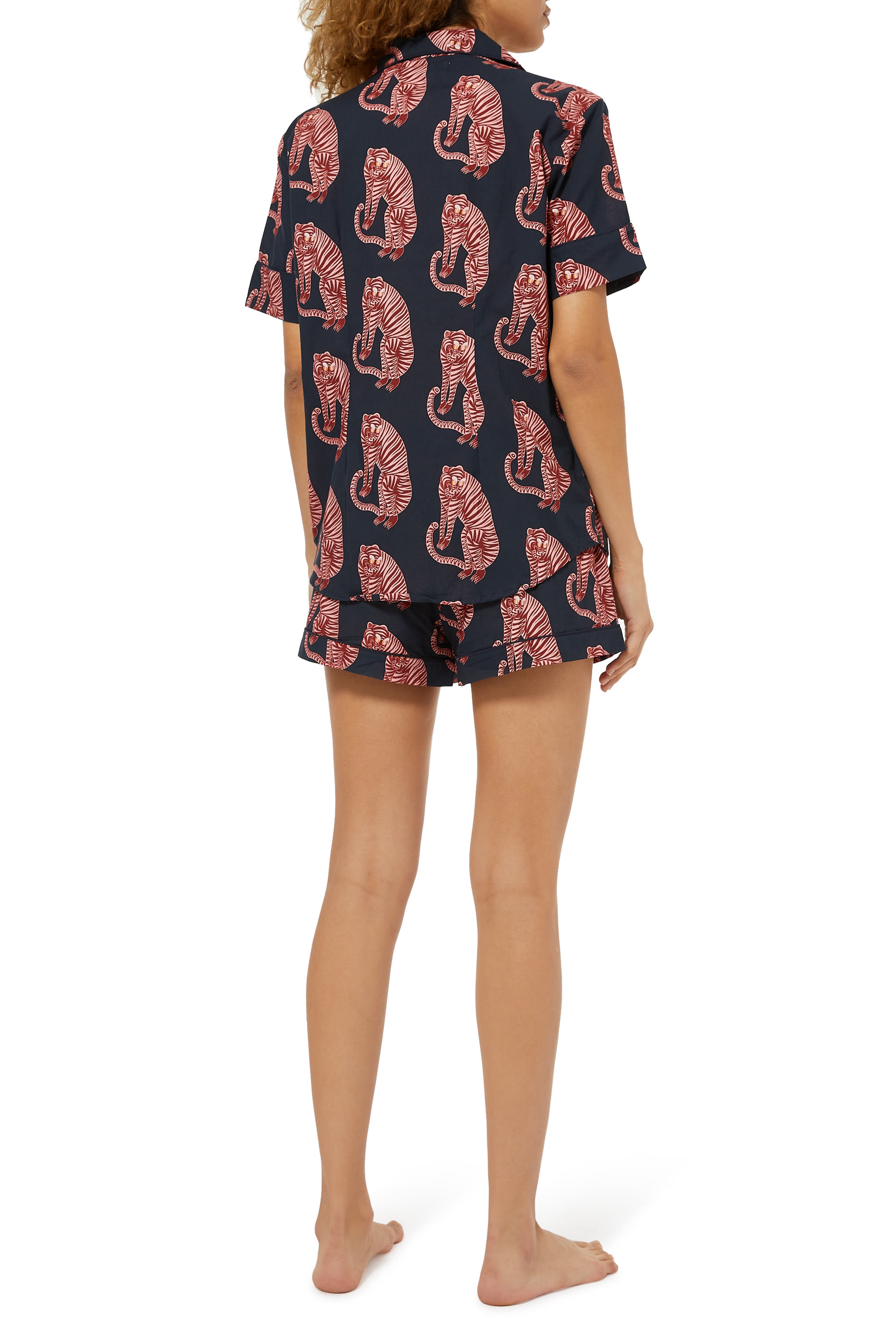 طقم بيجاما سانسيندو قطن بطبعة نمر