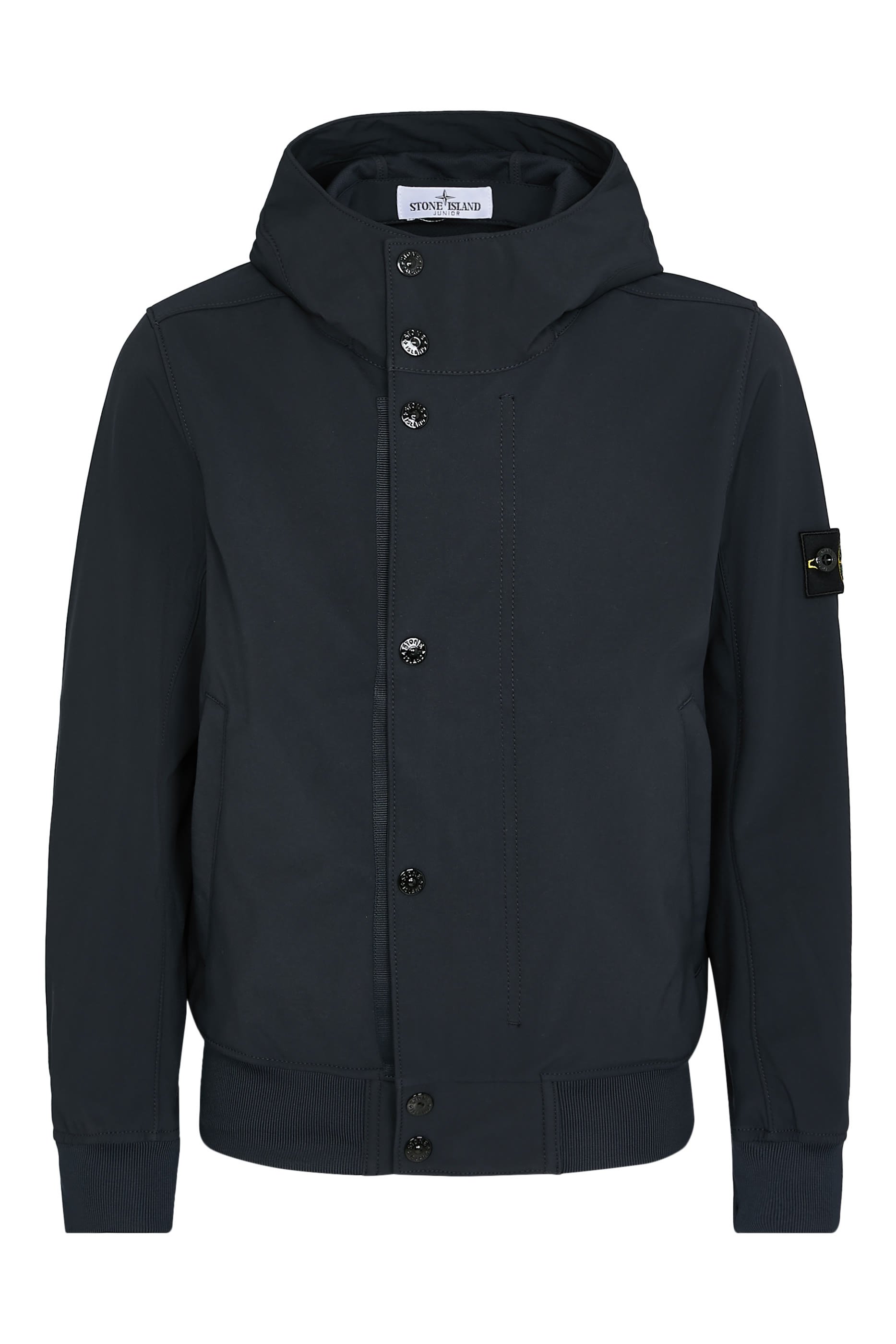 جاكيت بغطاء رأس ورقعة شعار الماركة للأطفال