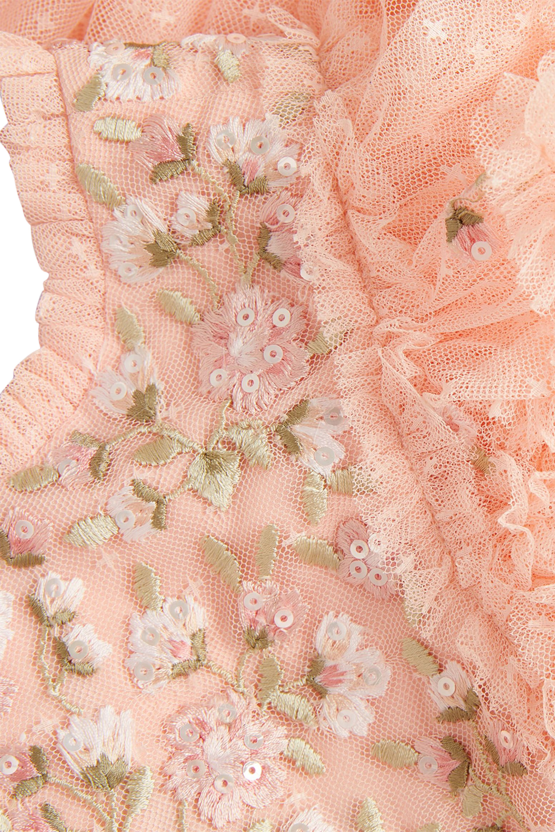 فستان بوسي تول بصدرية مطرزة للأطفال