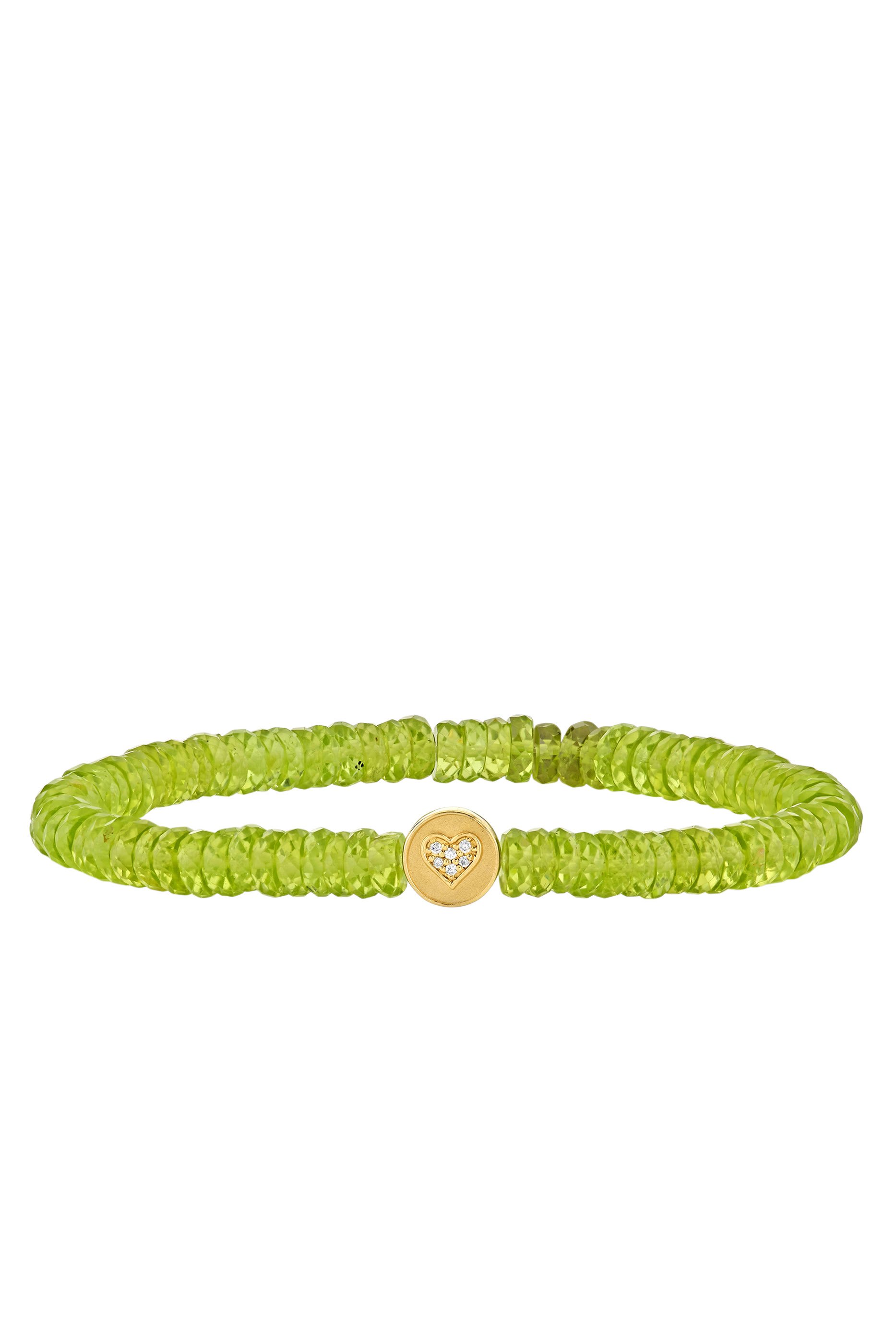 سوار بيس اند لوف بحلية مرصعة بالماس، ذهب أصفر عيار 14 وخرز الزبرجد