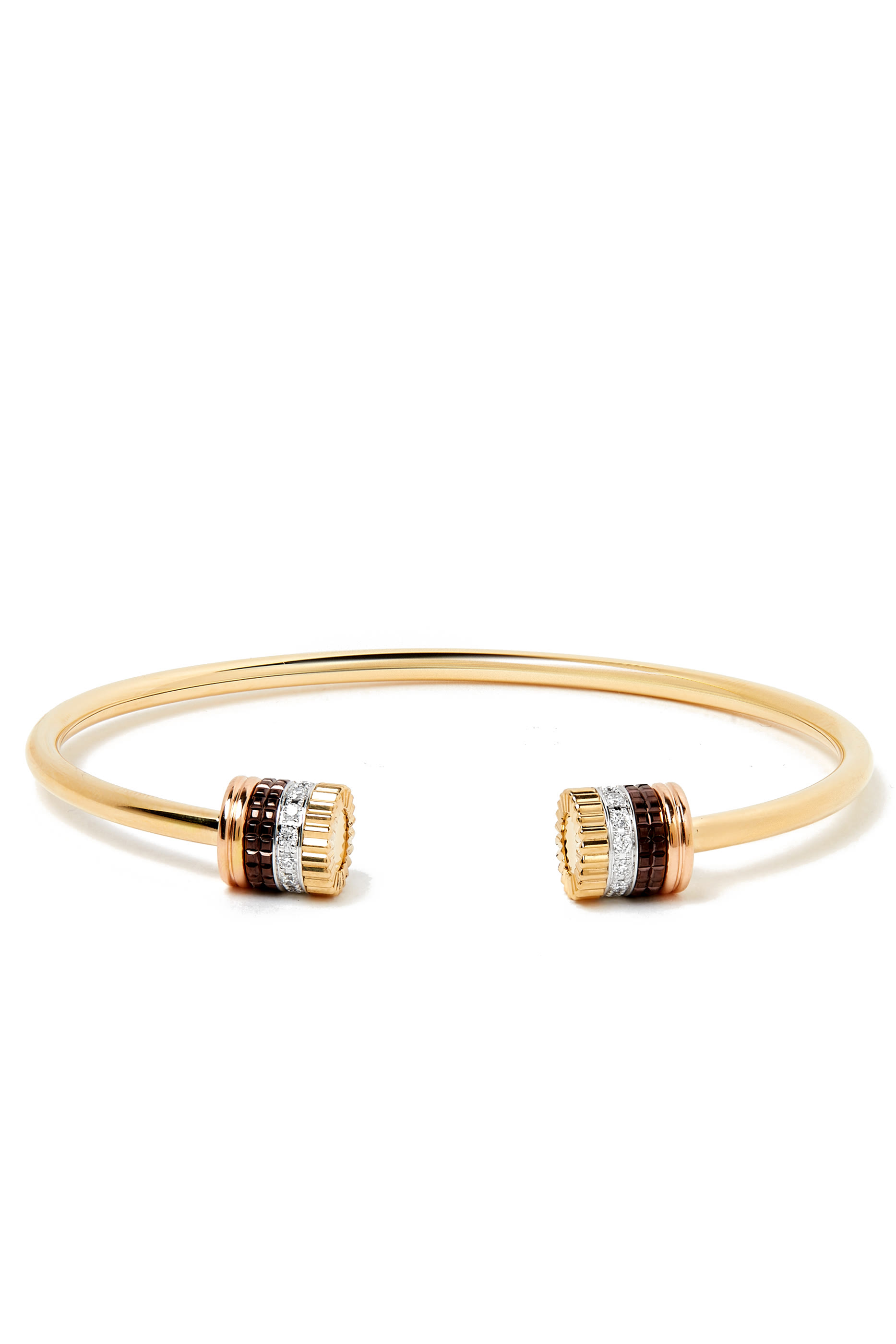 سوار كاتر كلاسيك مرصع بالماس ذهب مختلط