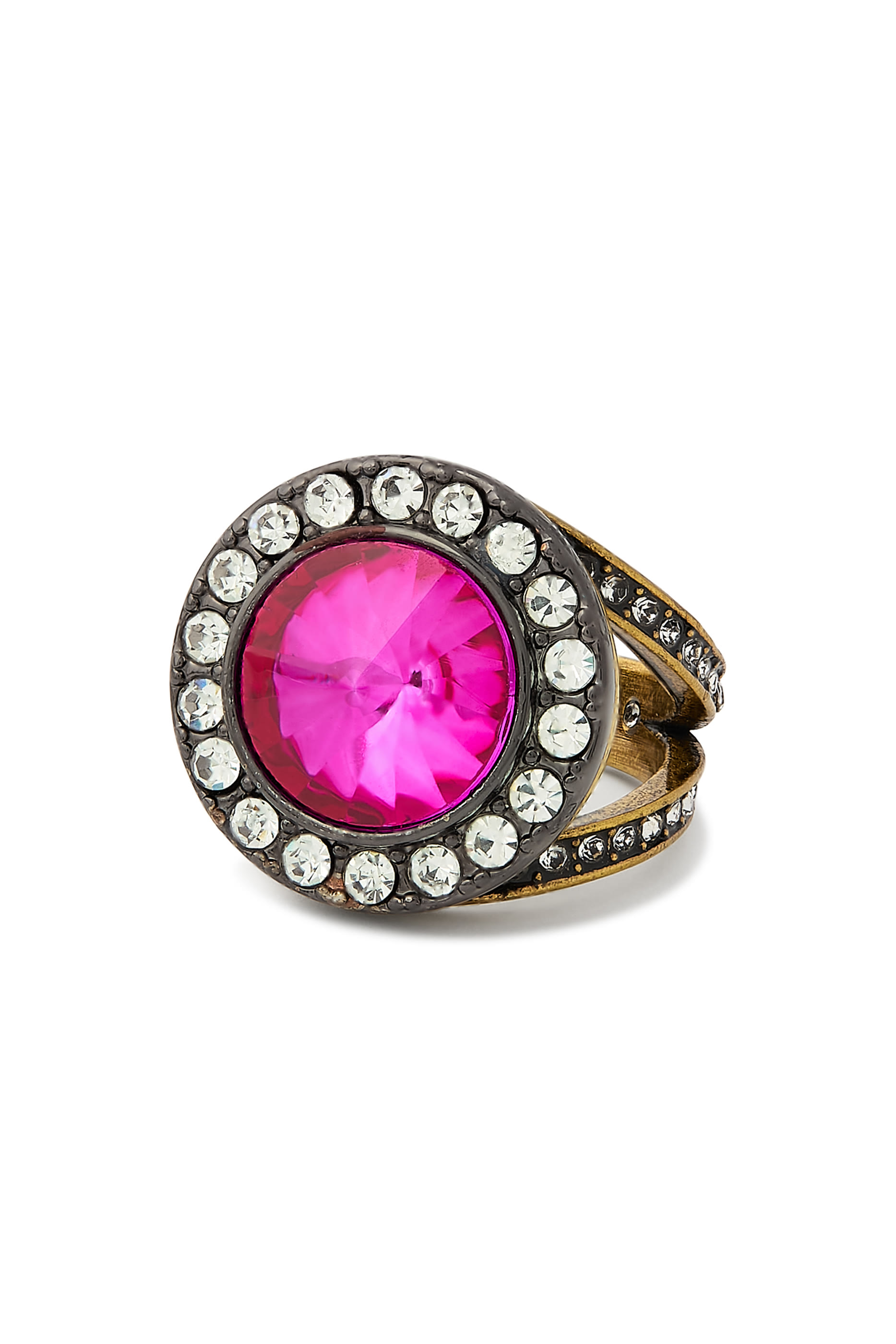 خاتم أوكتافيا صغير مرصع بأحجار زركونيا مكعبة، نحاس وزجاج.