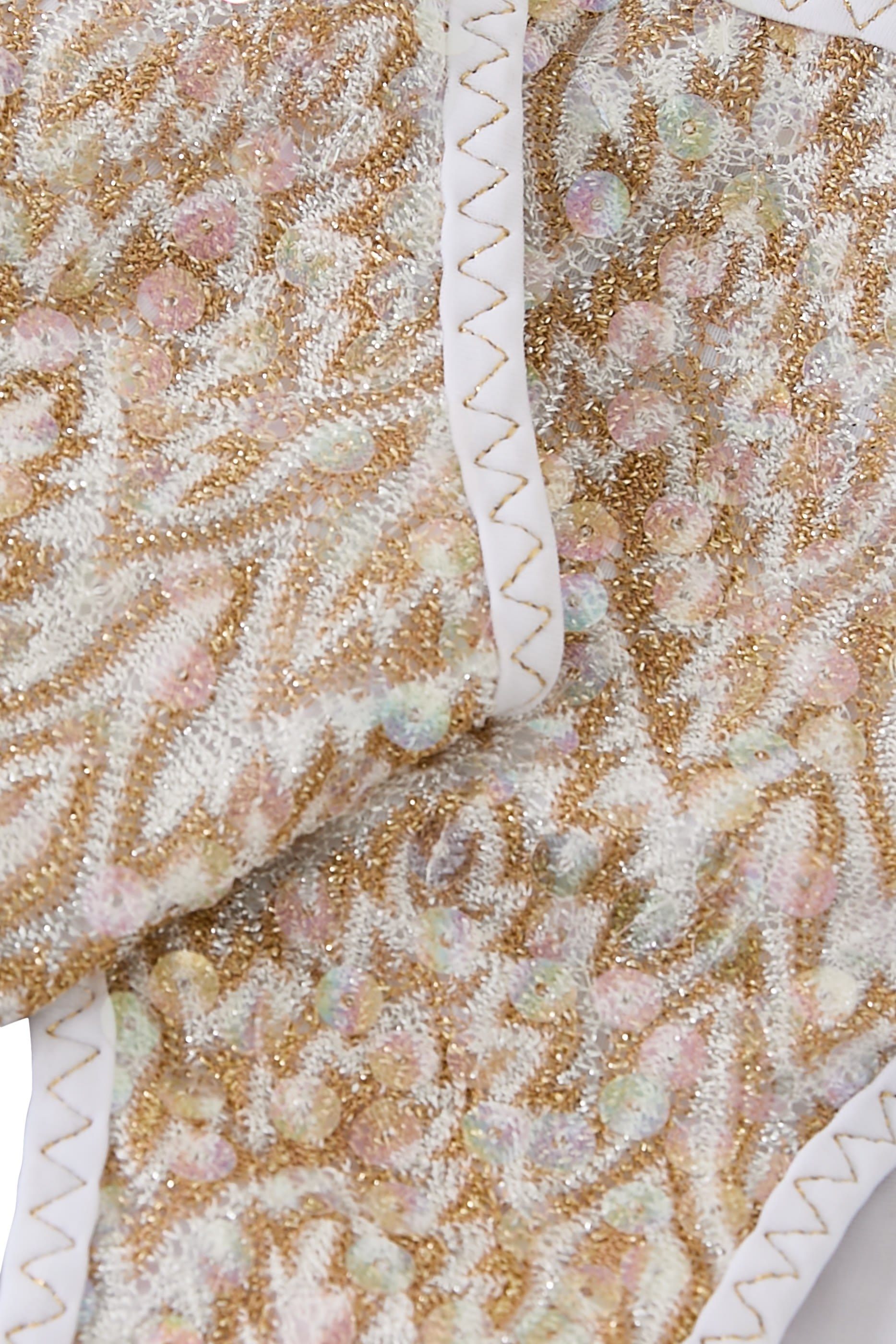 طقم بيكيني بكتف مكشوف بنقشة متعرجة