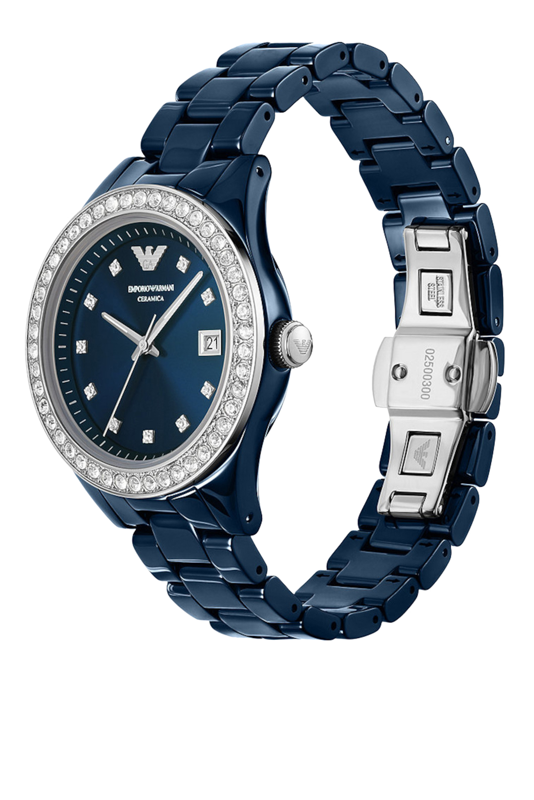 ساعة بحركة تاريخ ثلاثية العقارب سيراميك 36 مم