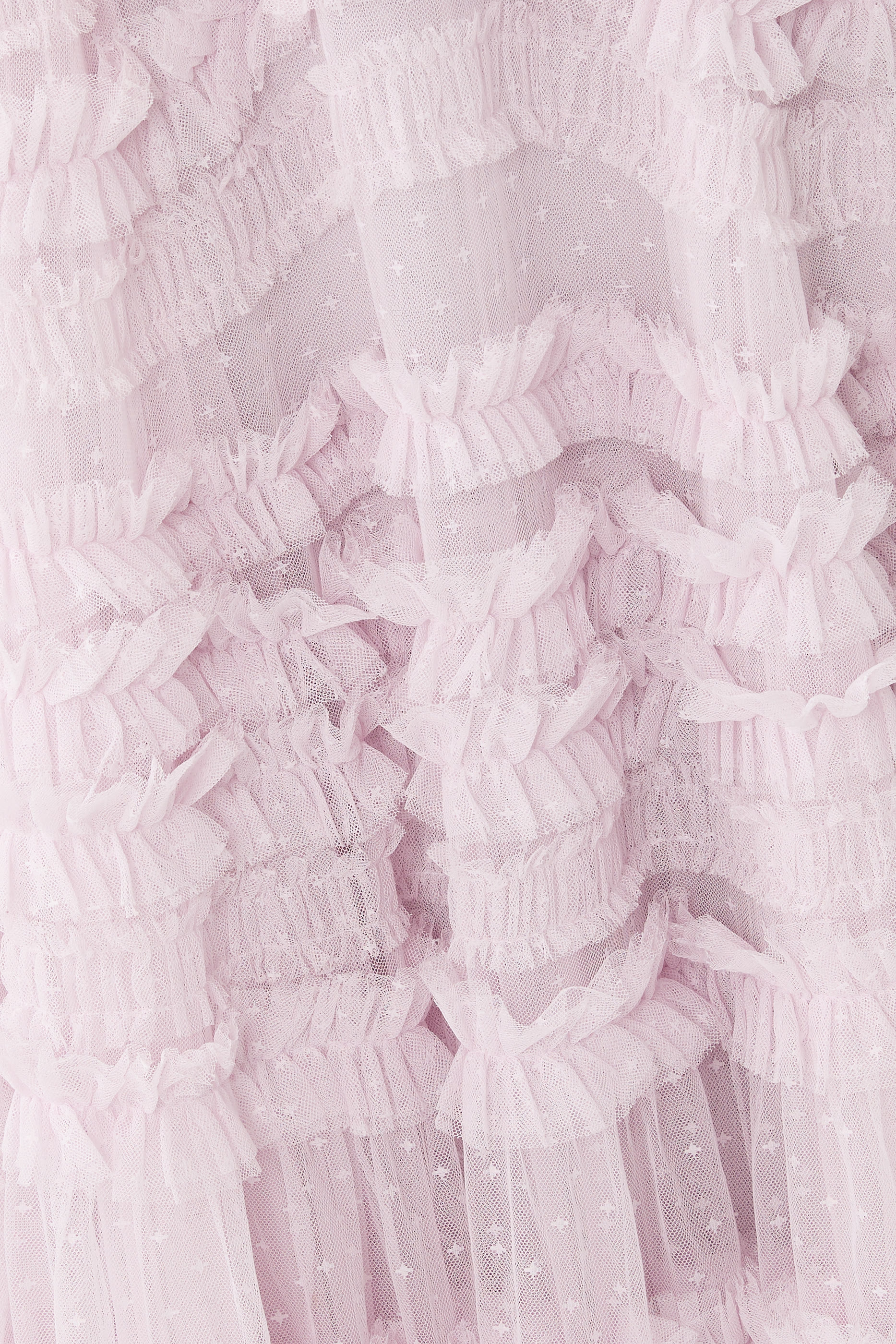 فستان سهرة أمارا بياقة مستديرة مزين بكشكش