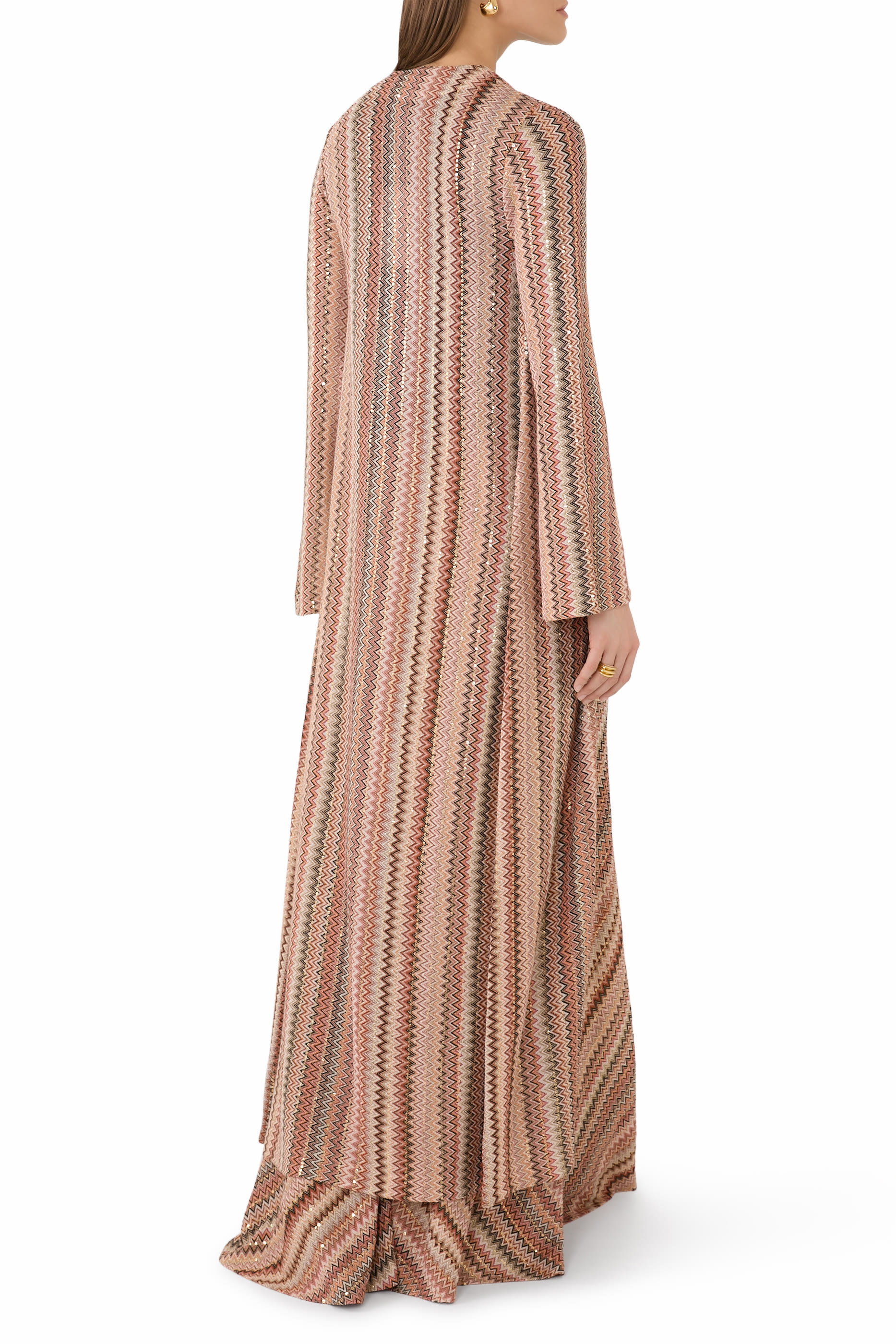 كارديجان بخطوط شيفرون قماش لامع