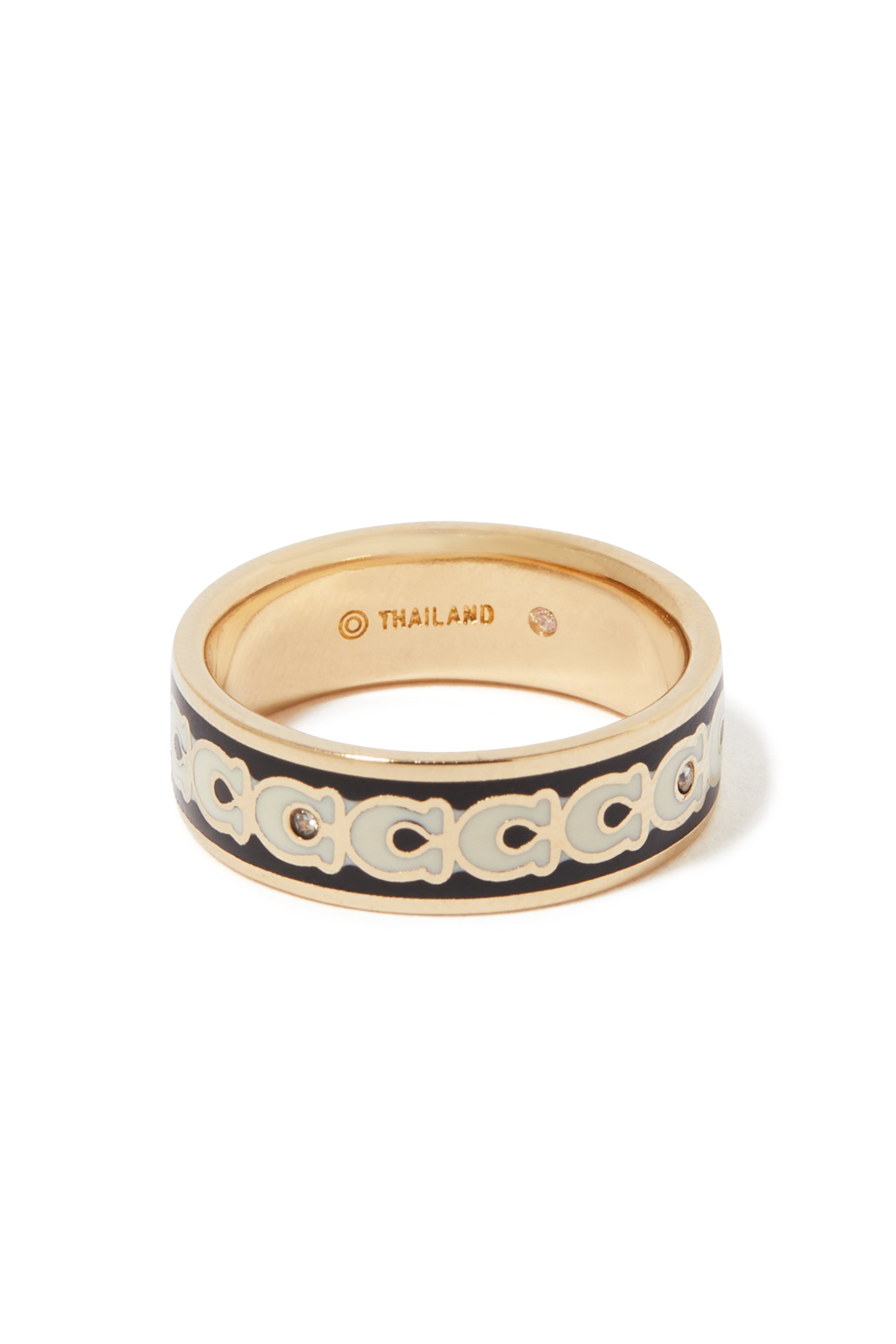 خاتم مزين بحرف شعار الماركة