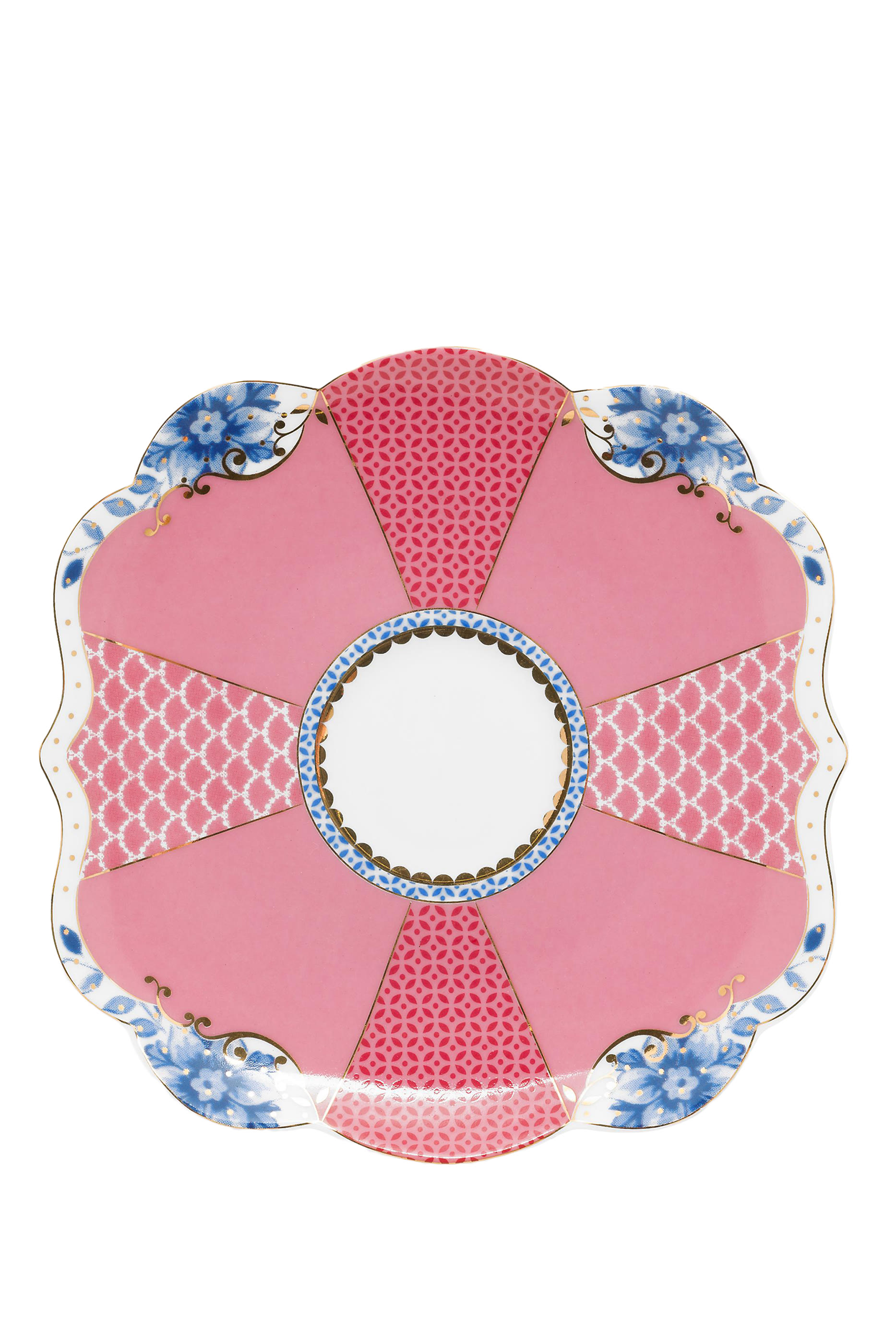 فنجان إسبريسو وطبق رويال باللون الوردي