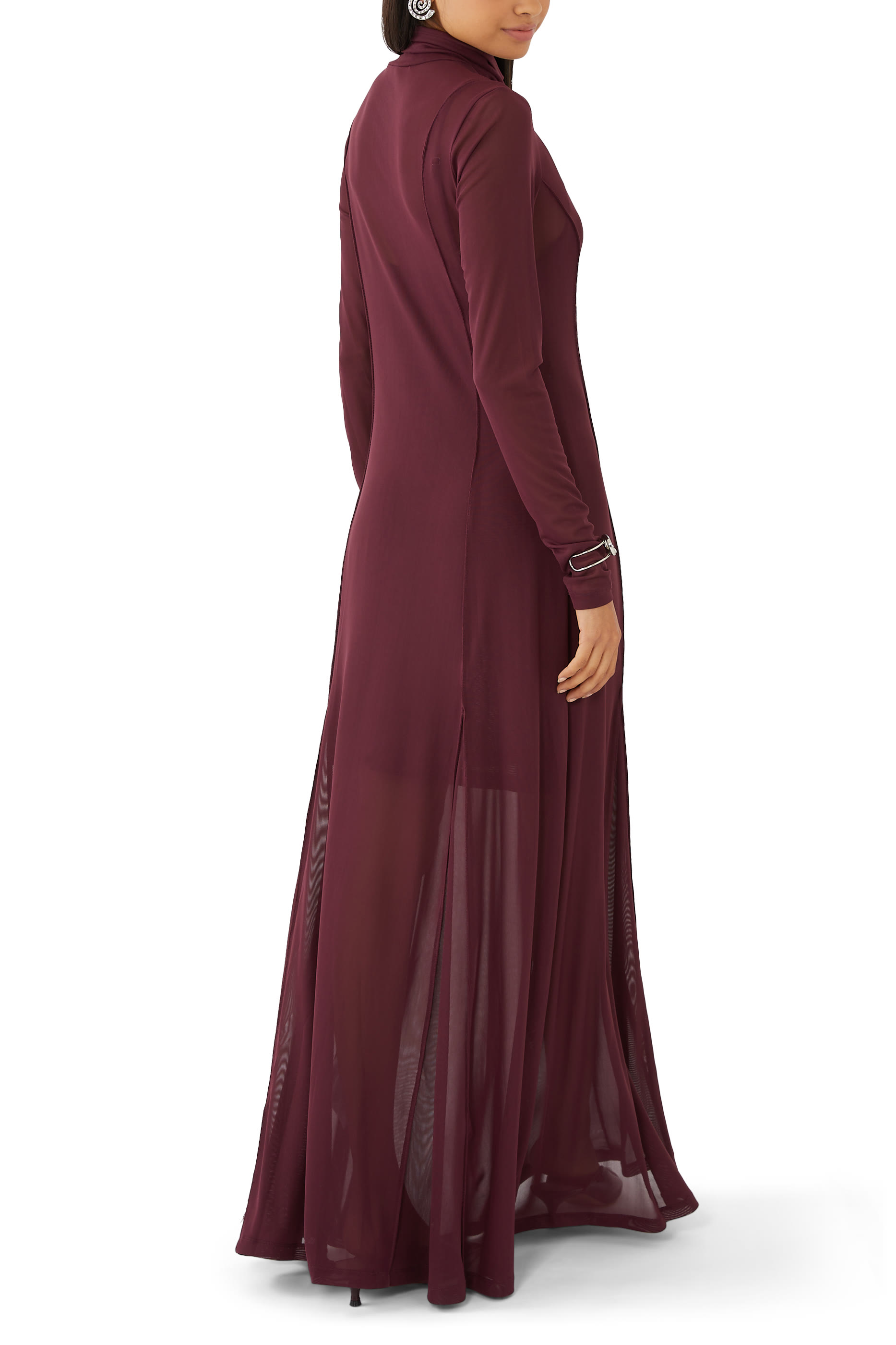 فستان طويل قماش شبكي