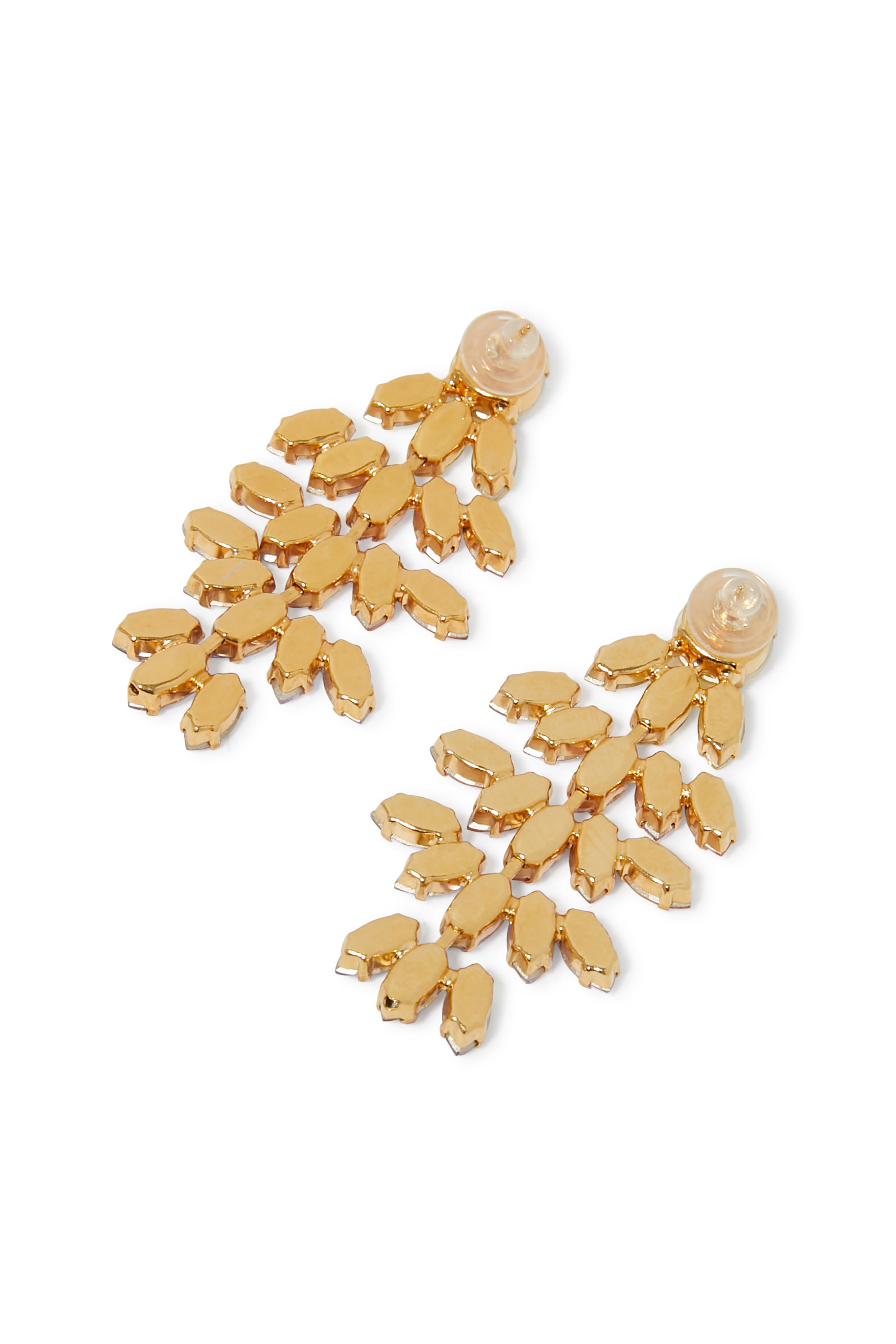 أقراط بوني صغيرة مرصعة بالكريستال مطلية بذهب عيار 18