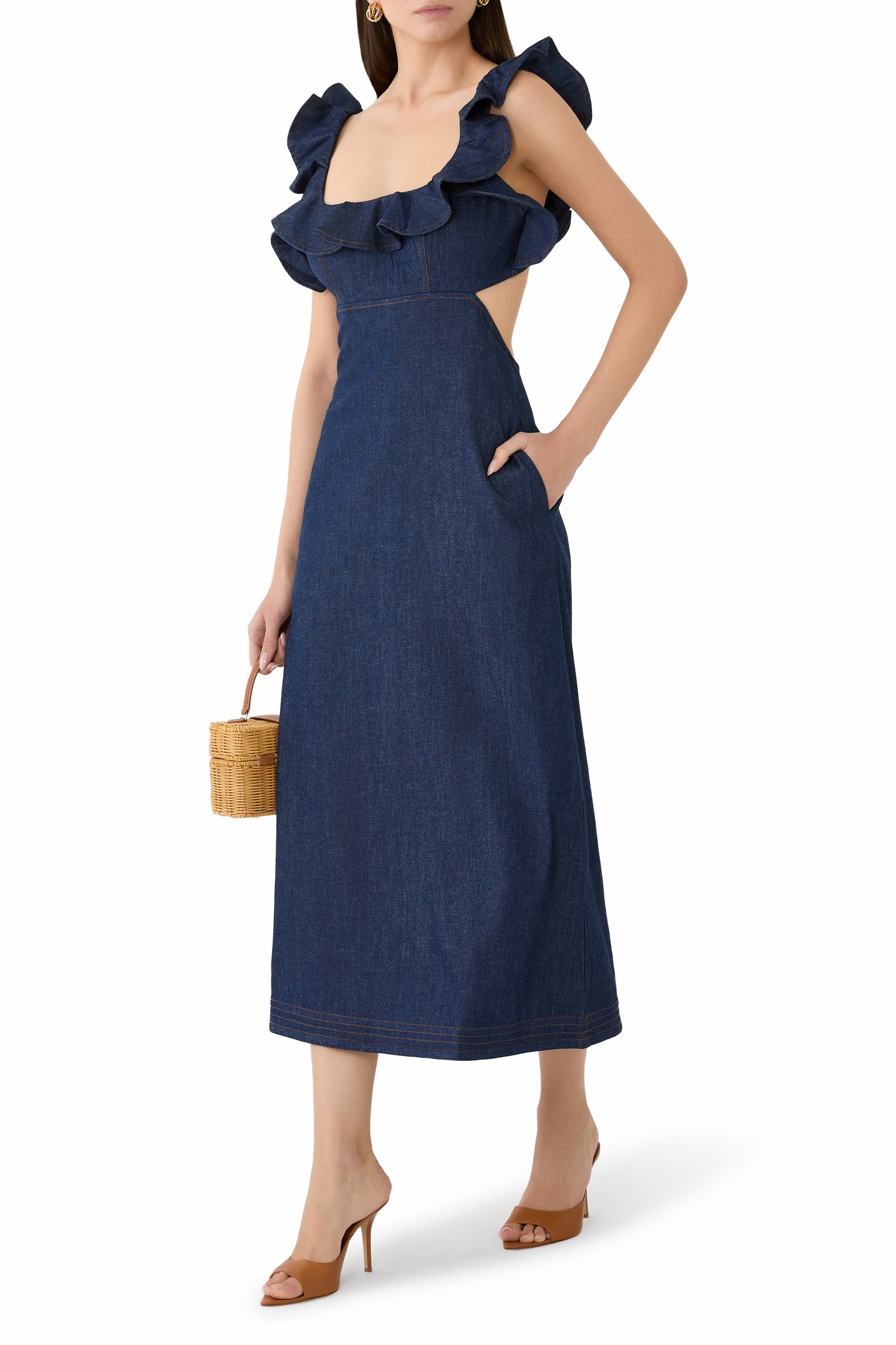 Aster Frill Midi Dress