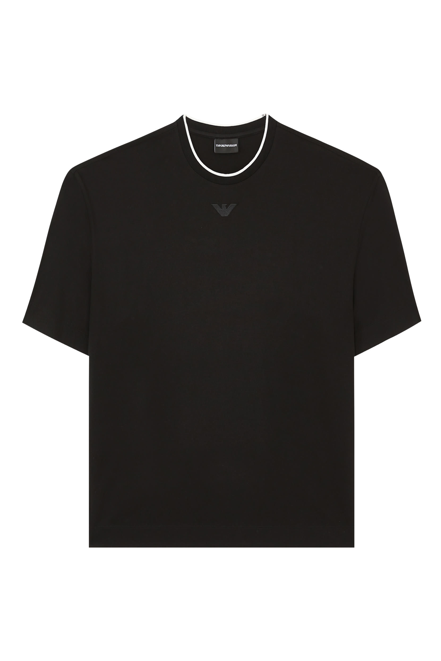 تيشيرت بياقة ضيقة بشعار الماركة