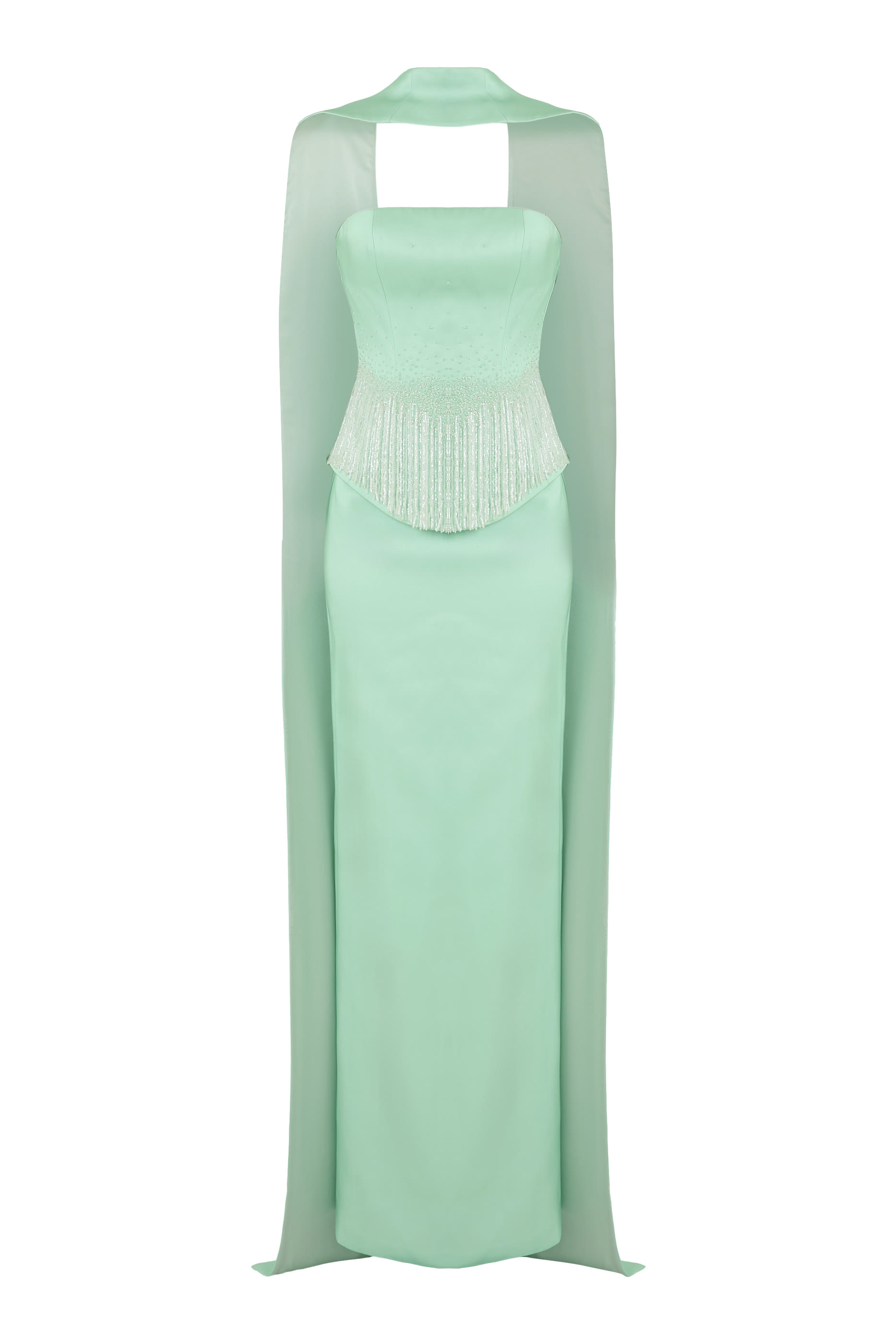 فستان سهرة لوز حرير تافيتا