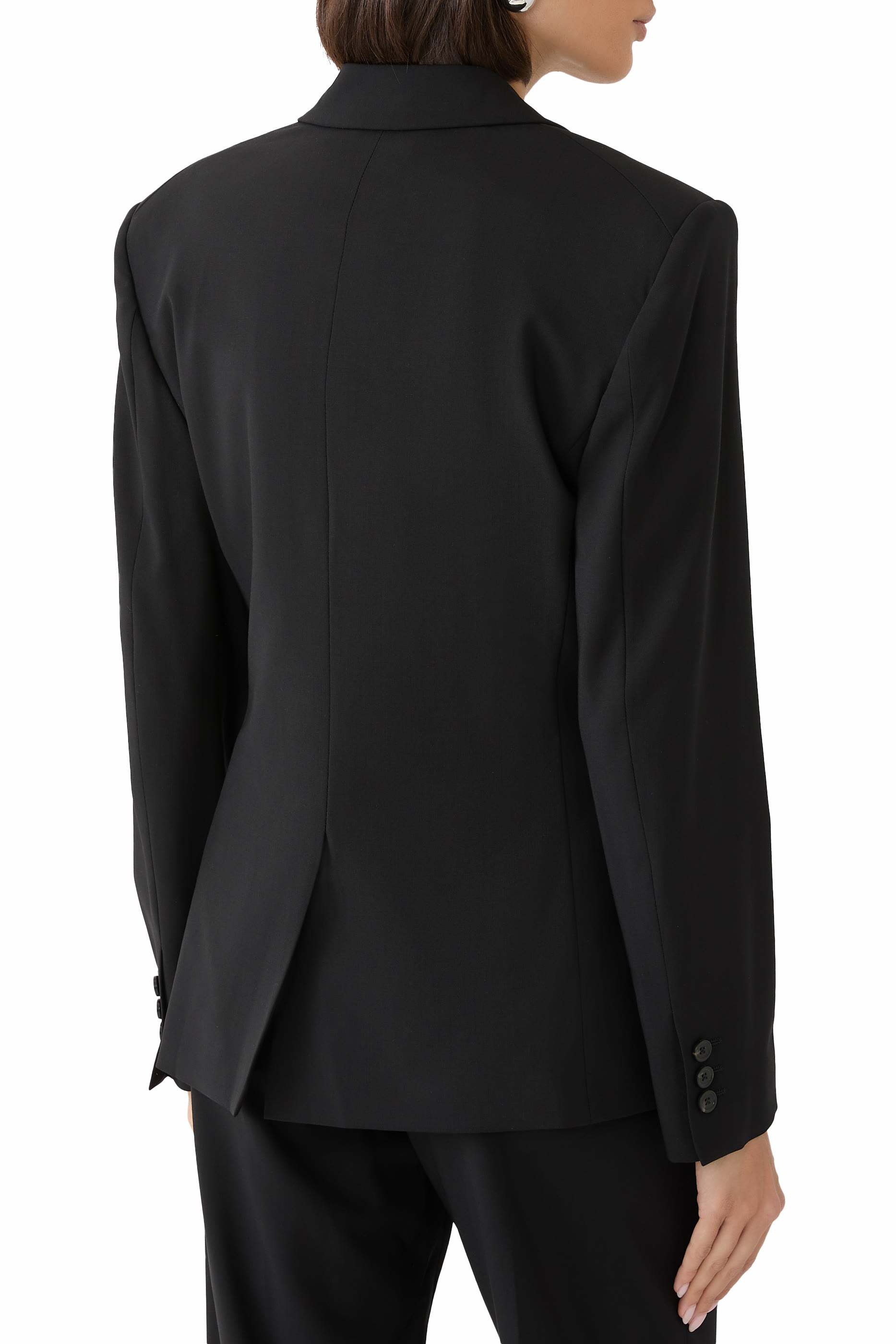 بليزر فريسكو بقصة ملاءمة للجسم ورباط صوف