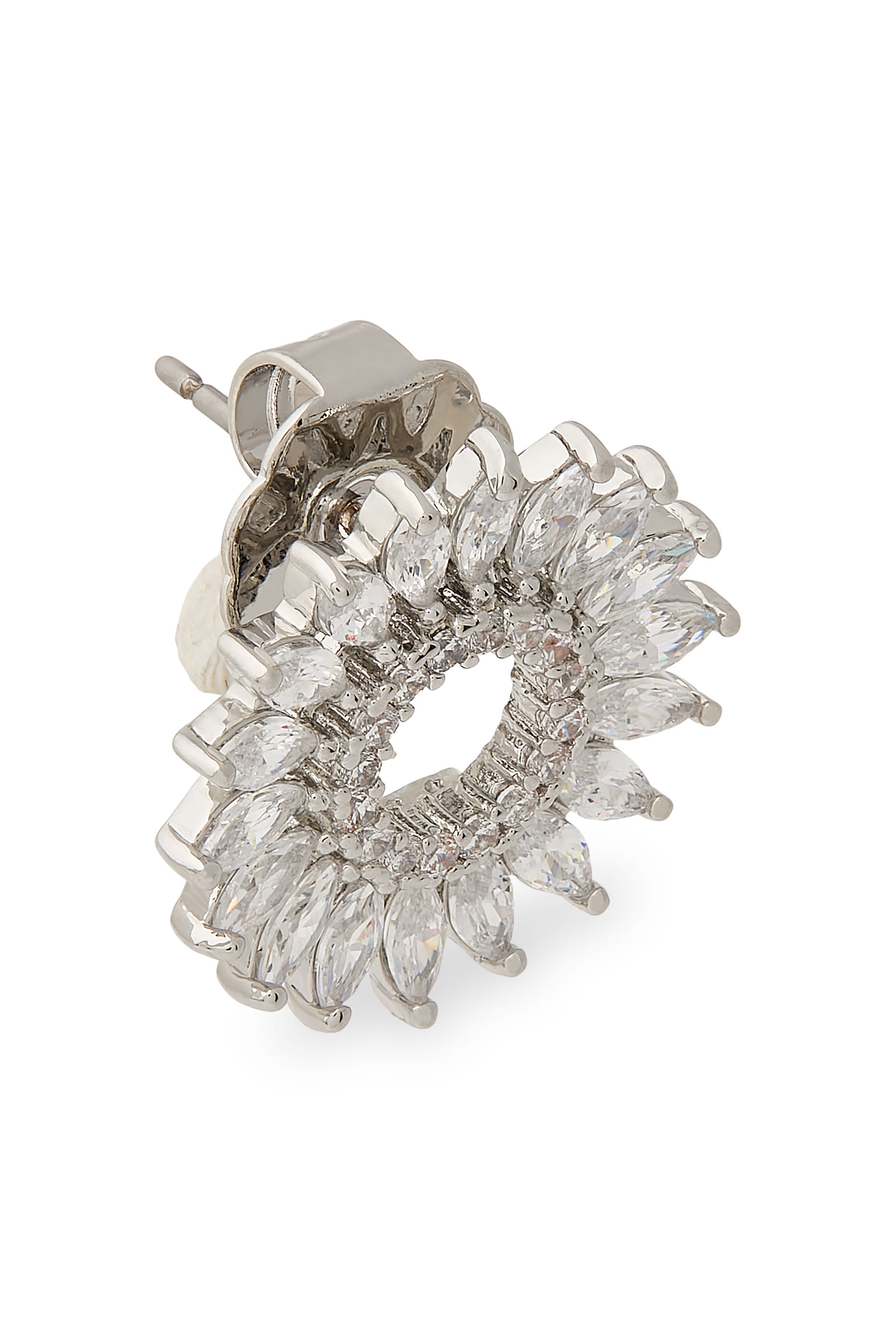 أقراط ستيتمنت بأحجار زركونيا مكعبة،  نحاس مطلي بالروديوم