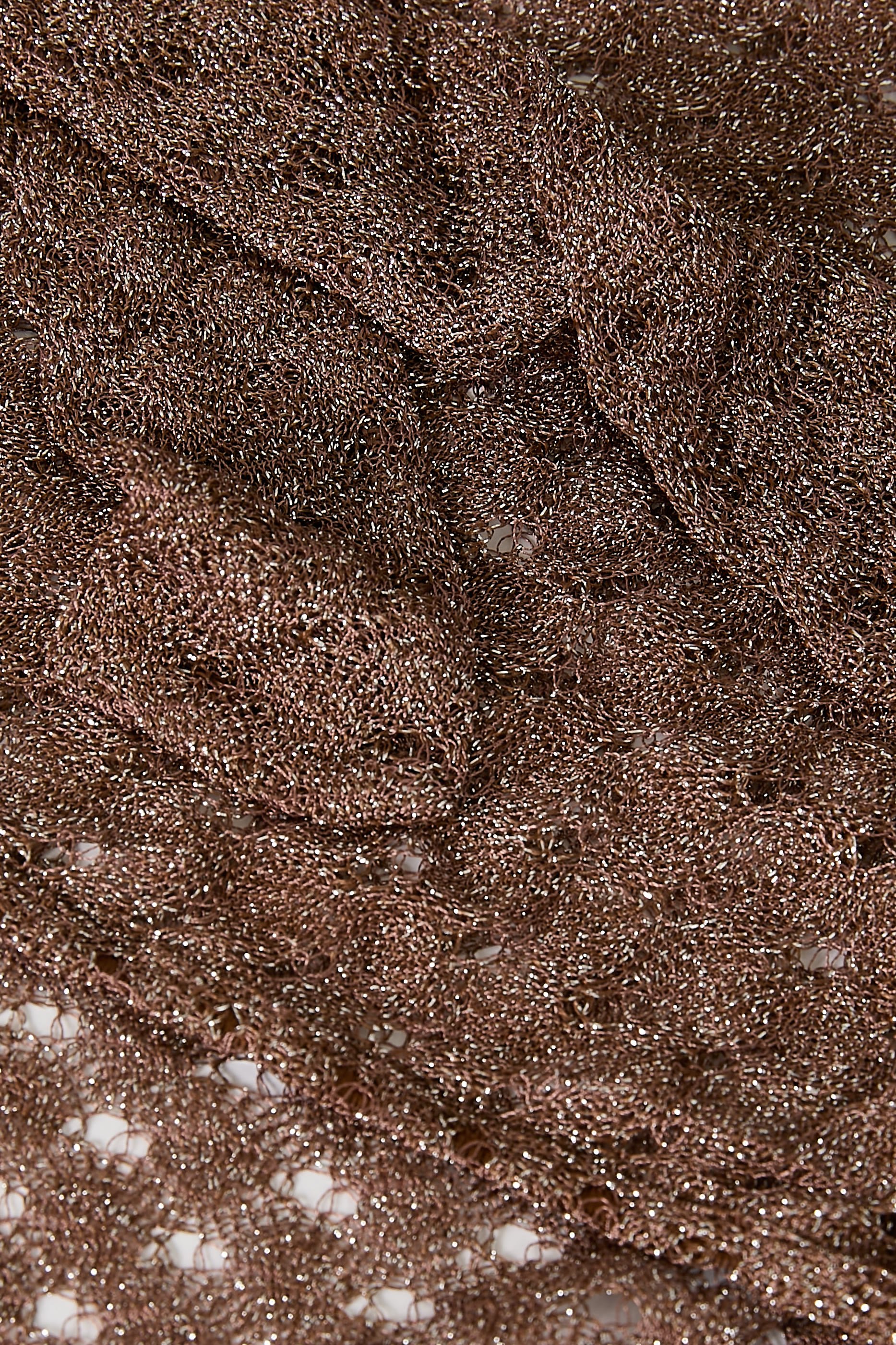 بلوزة منسوجة برباط حول الرقبة لاميه