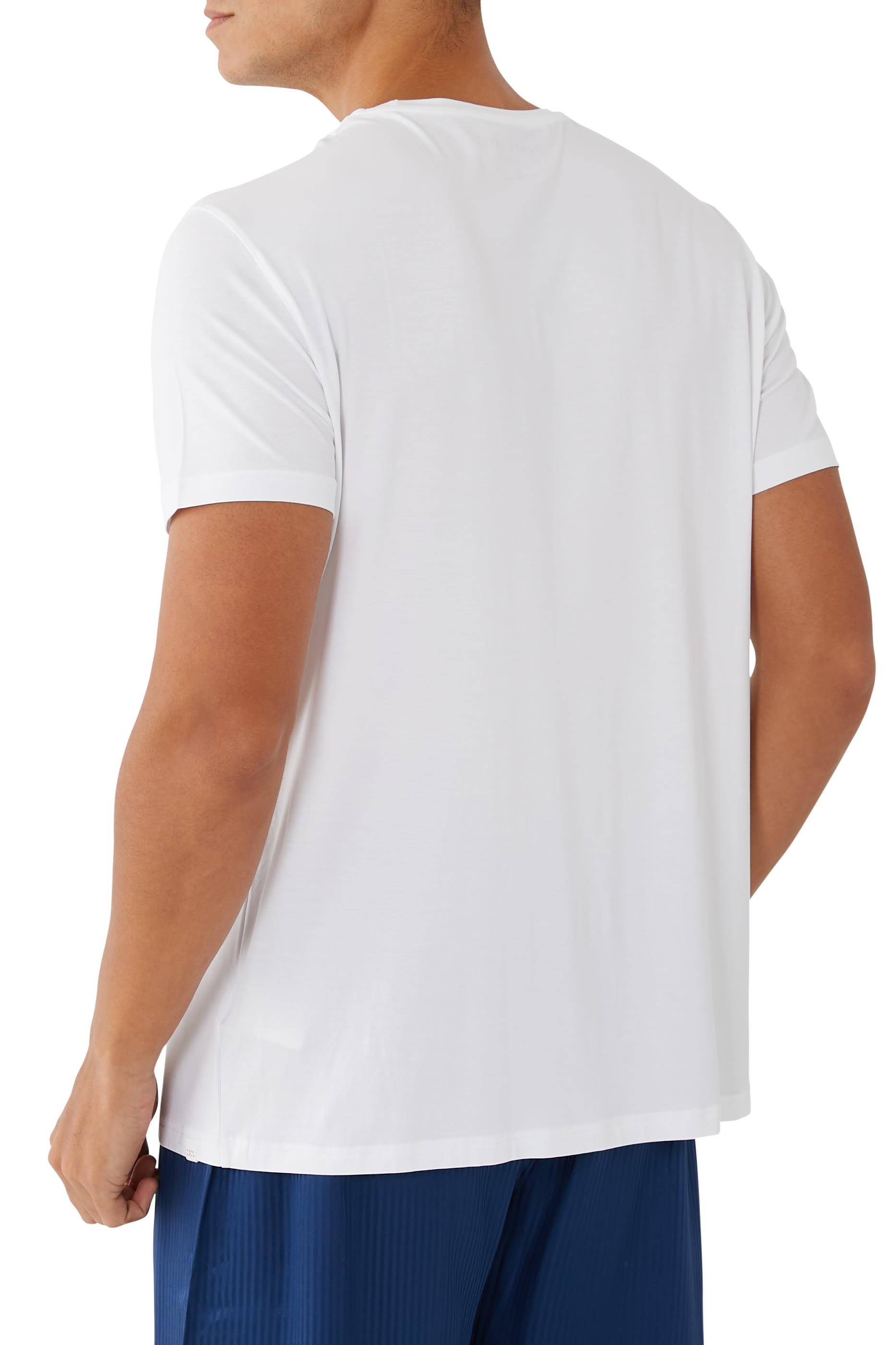 تيشيرت بياقة ضيقة مايكرو مودال