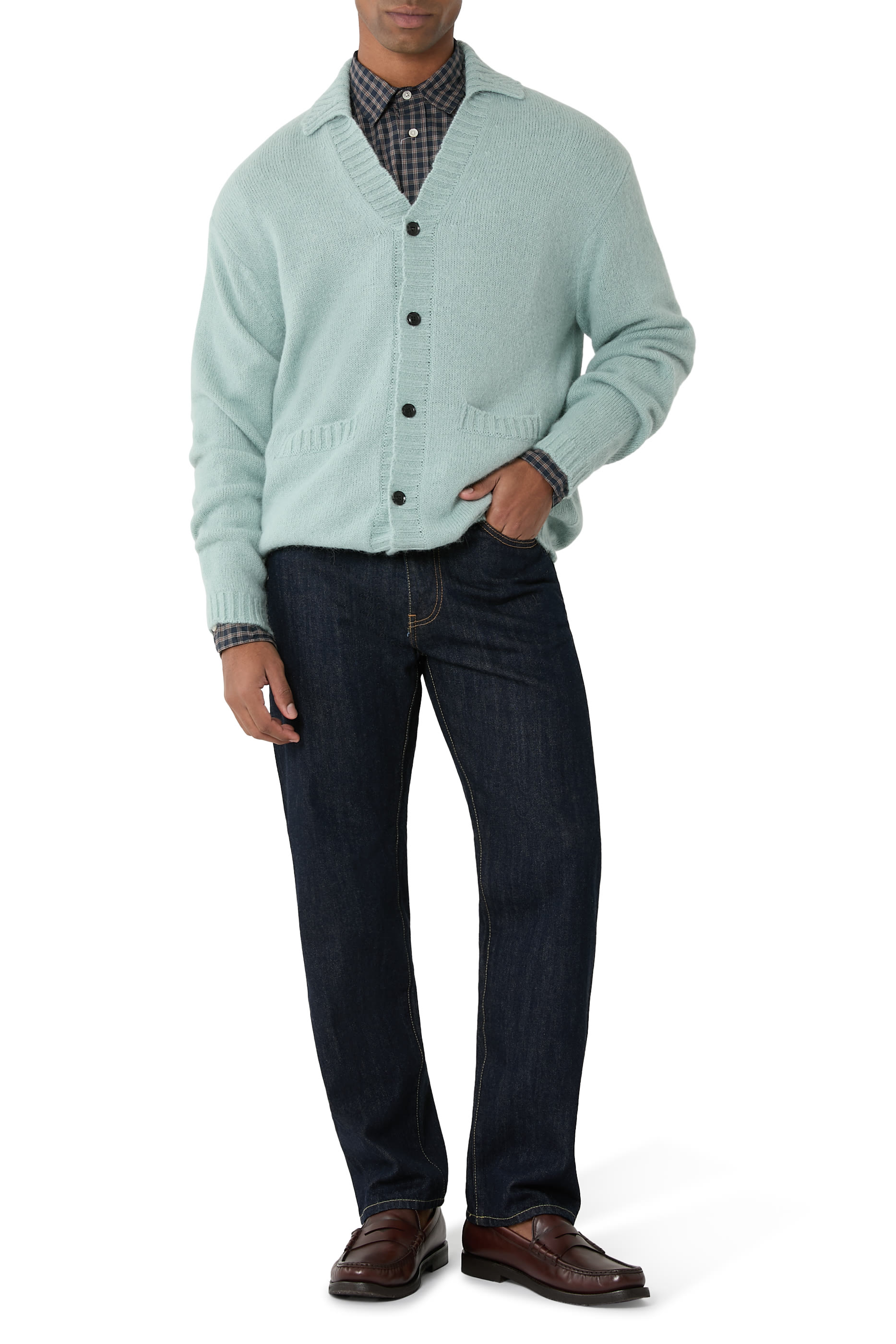 بنطال دنيم بشعار الماركة