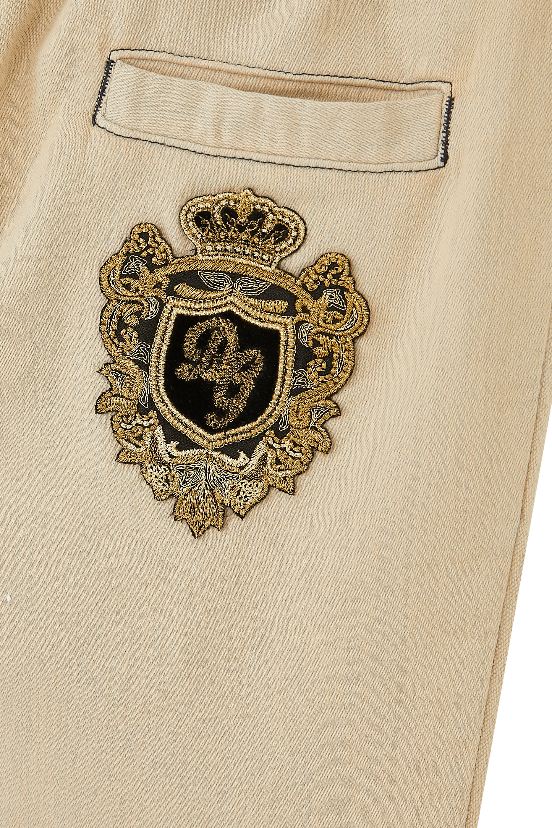 بنطال رياضي قطن جيرسيه مطرز بشعار الماركة للأطفال