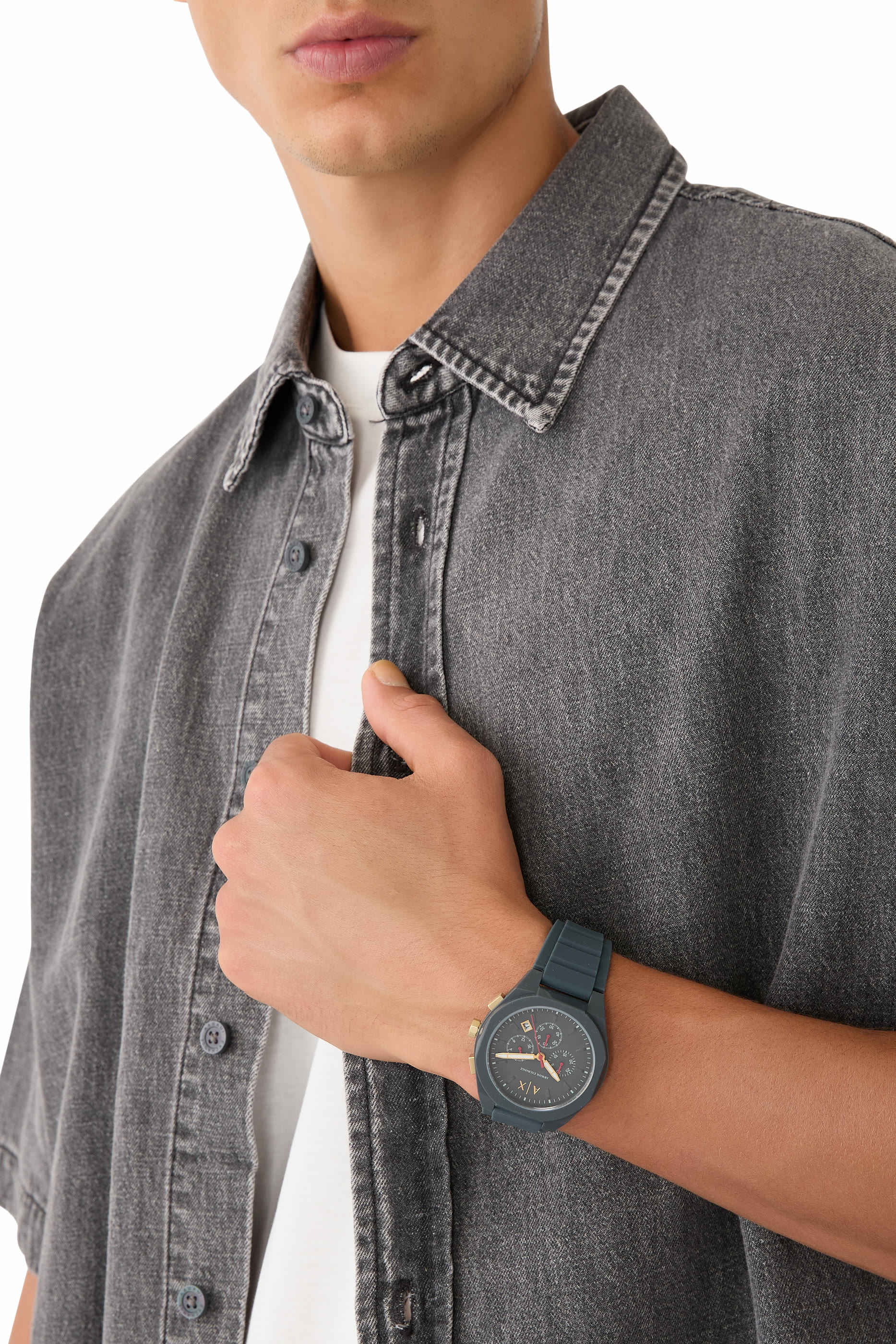 ساعة كرونوغراف زرقاء سيليكون