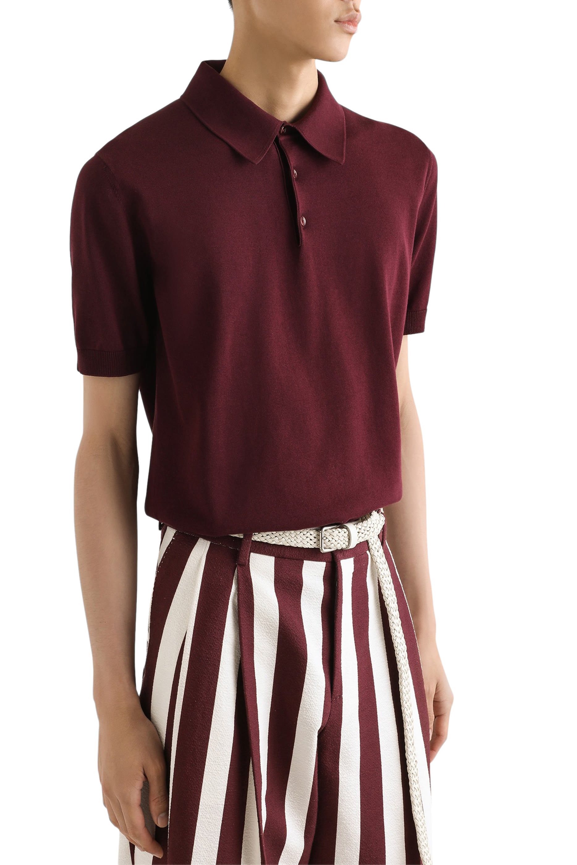 قميص بولو بأكمام قصيرة قطن