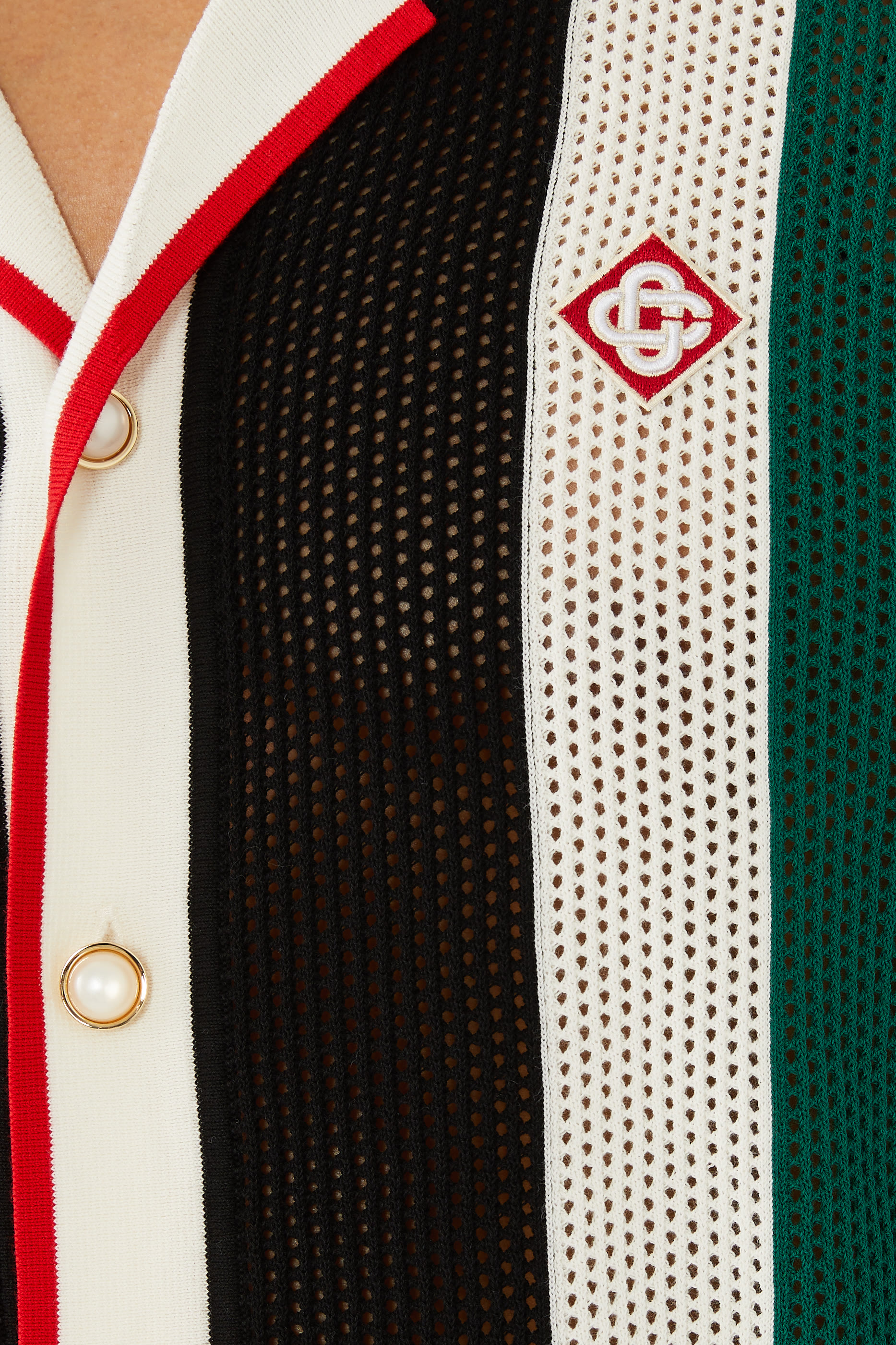 قميص مخطط قماش شبكي