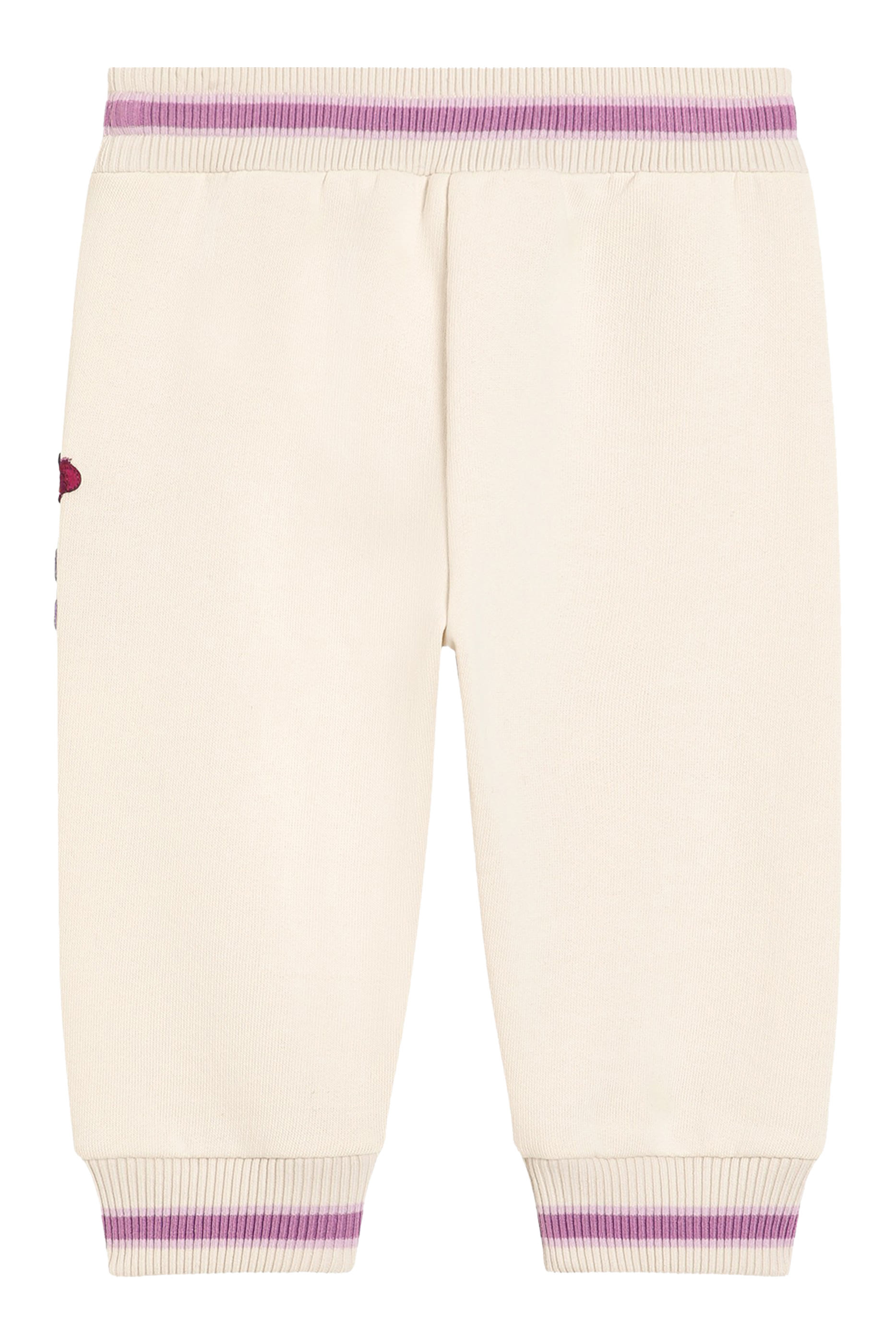 بنطال مطرز بزهور البنفسج وشعار الماركة صوف للأطفال