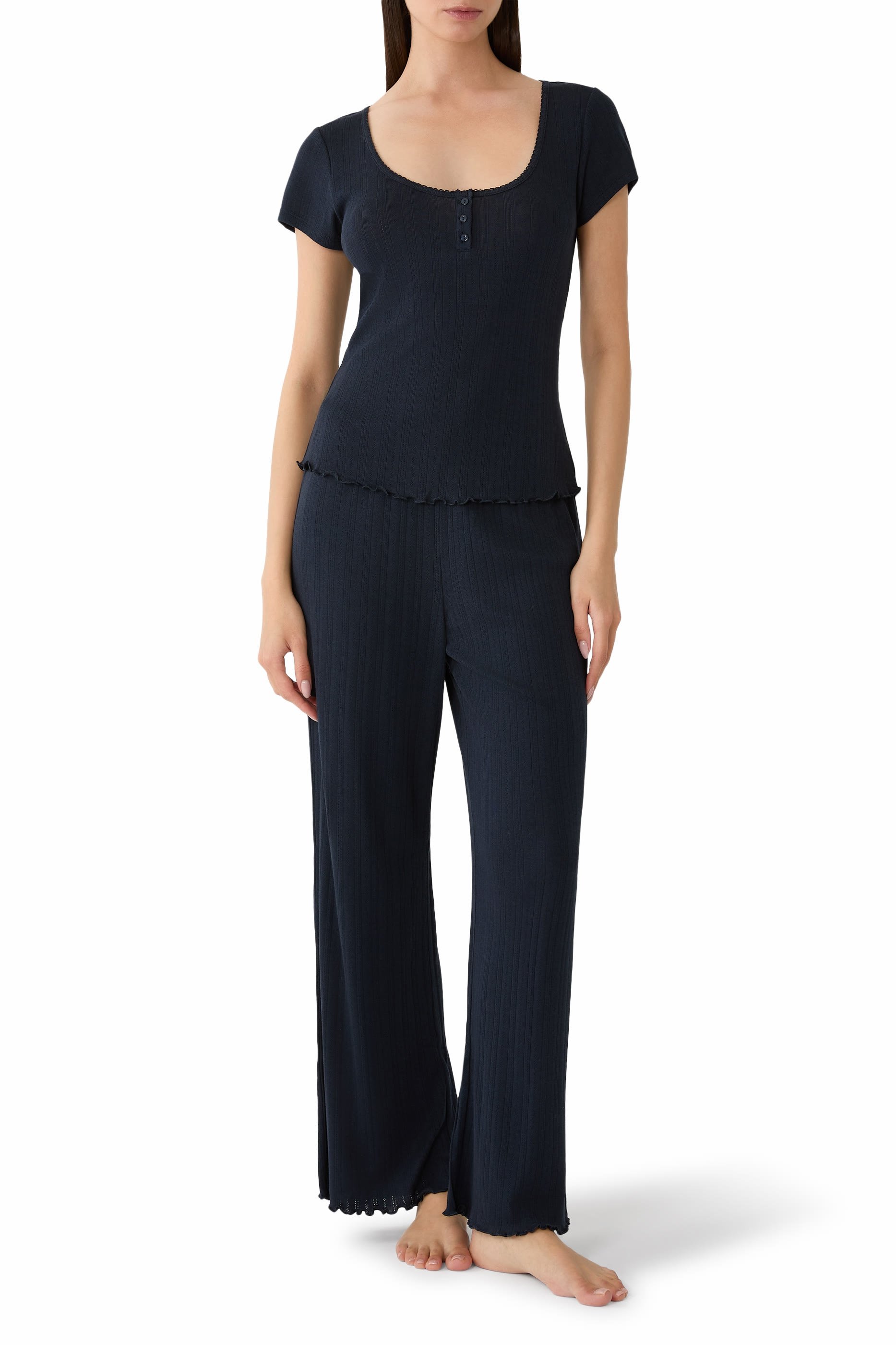 Pointelle Pull-On Trousers 
