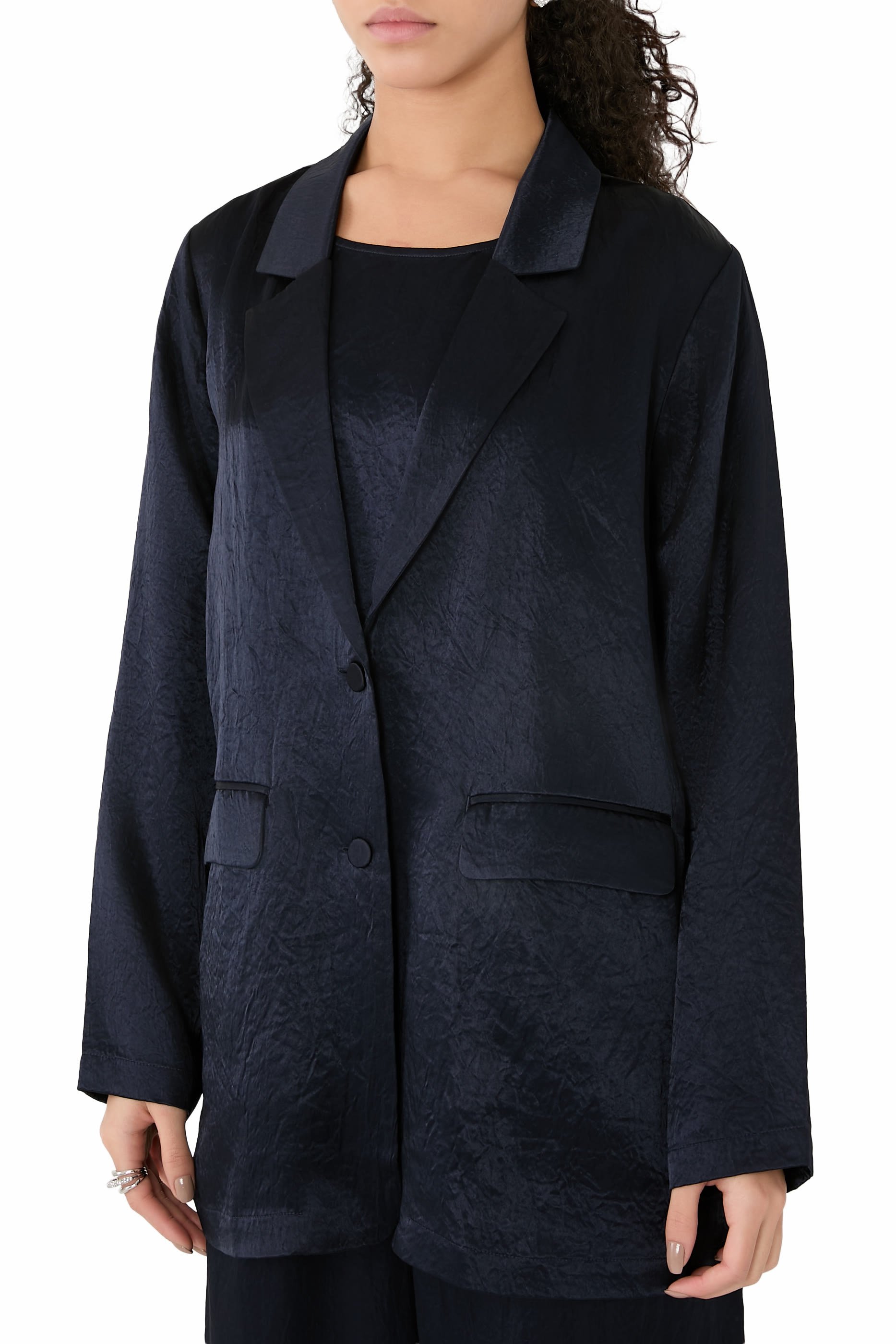 بليزر طويل ستان بارز الملمس