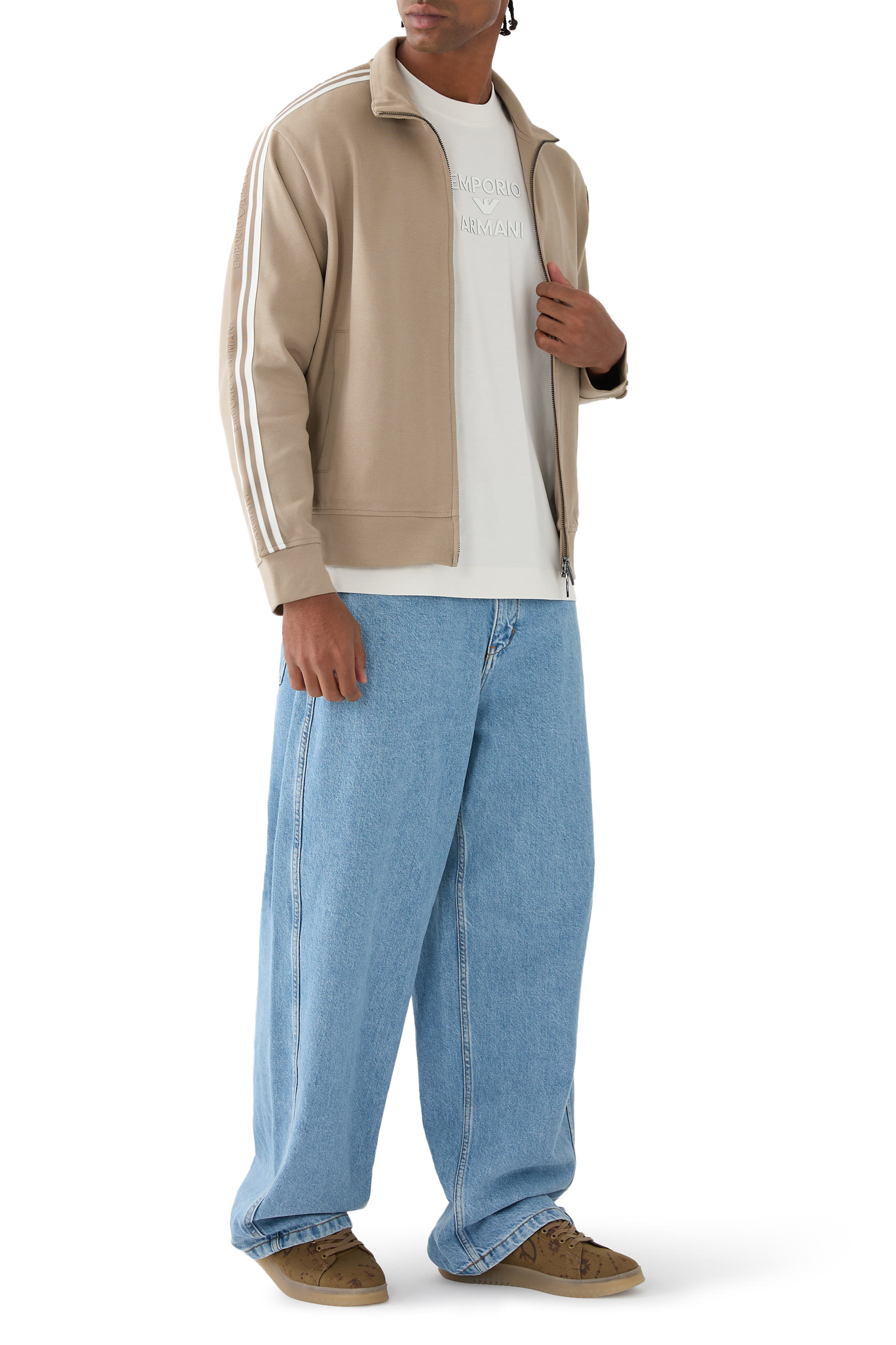 بنطال جينز بقصة واسعة دنيم