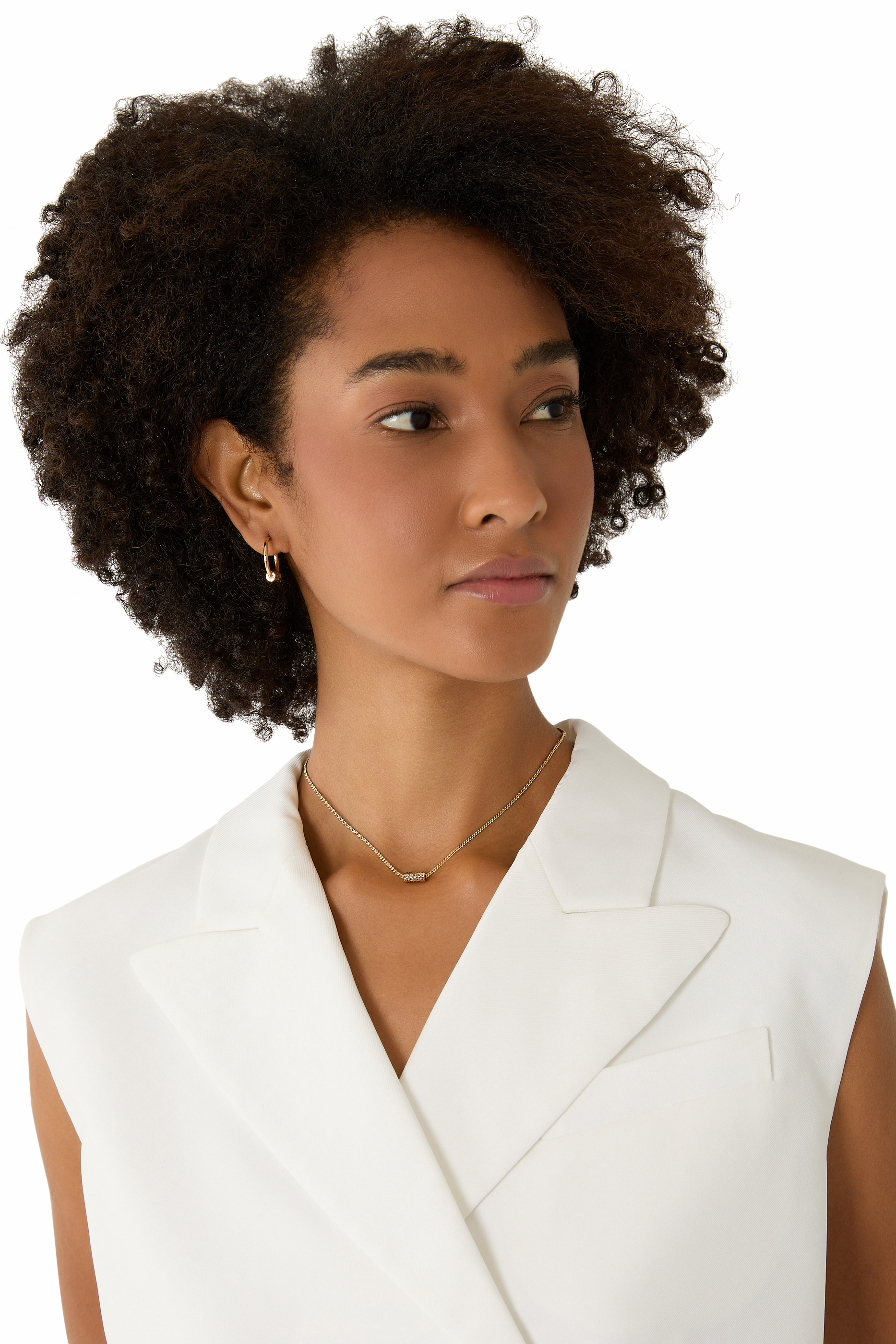 قلادة بحلية قصيرة بتصميم أنبوب مبطن