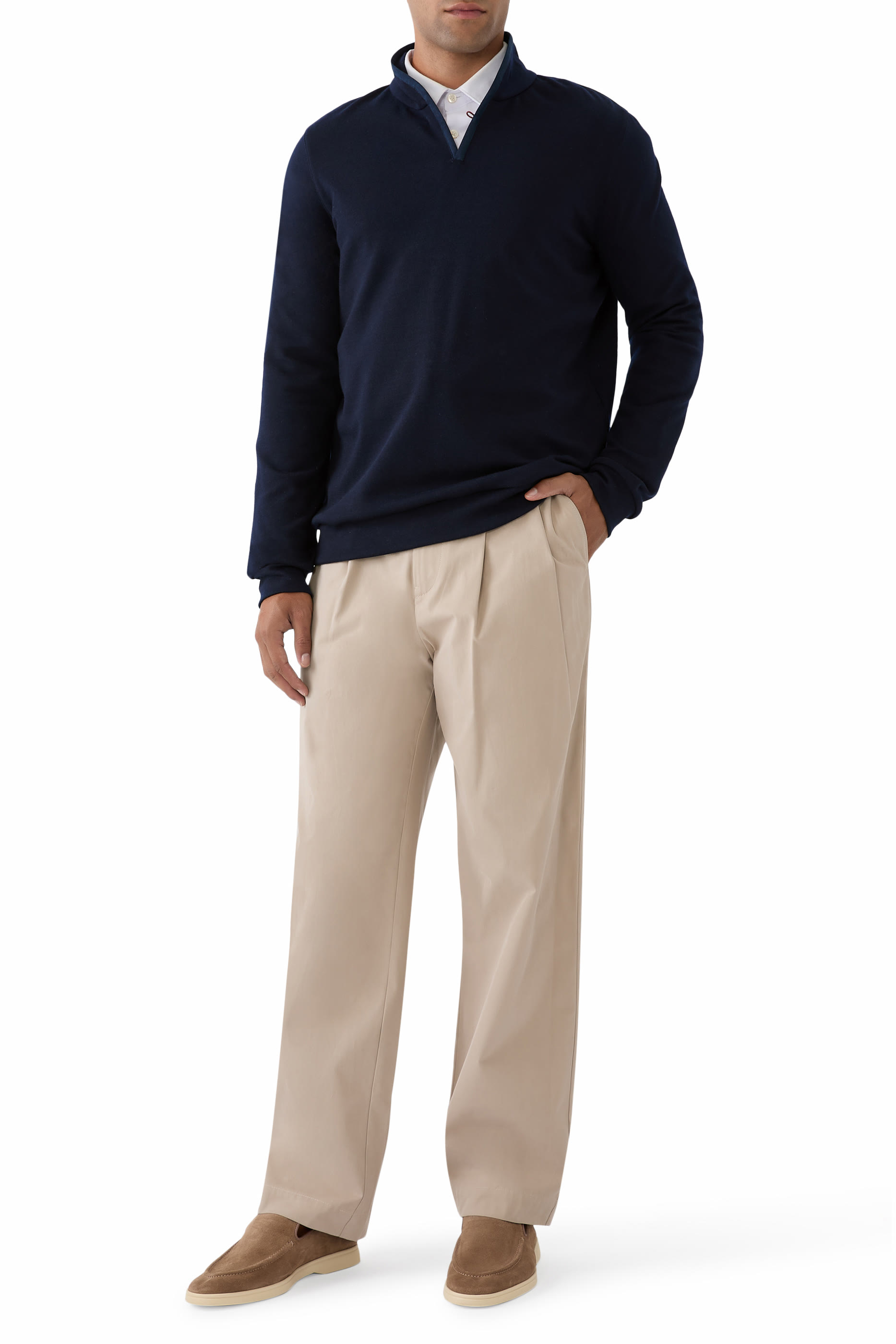 بنطال بقصة ساق واسعة قطن