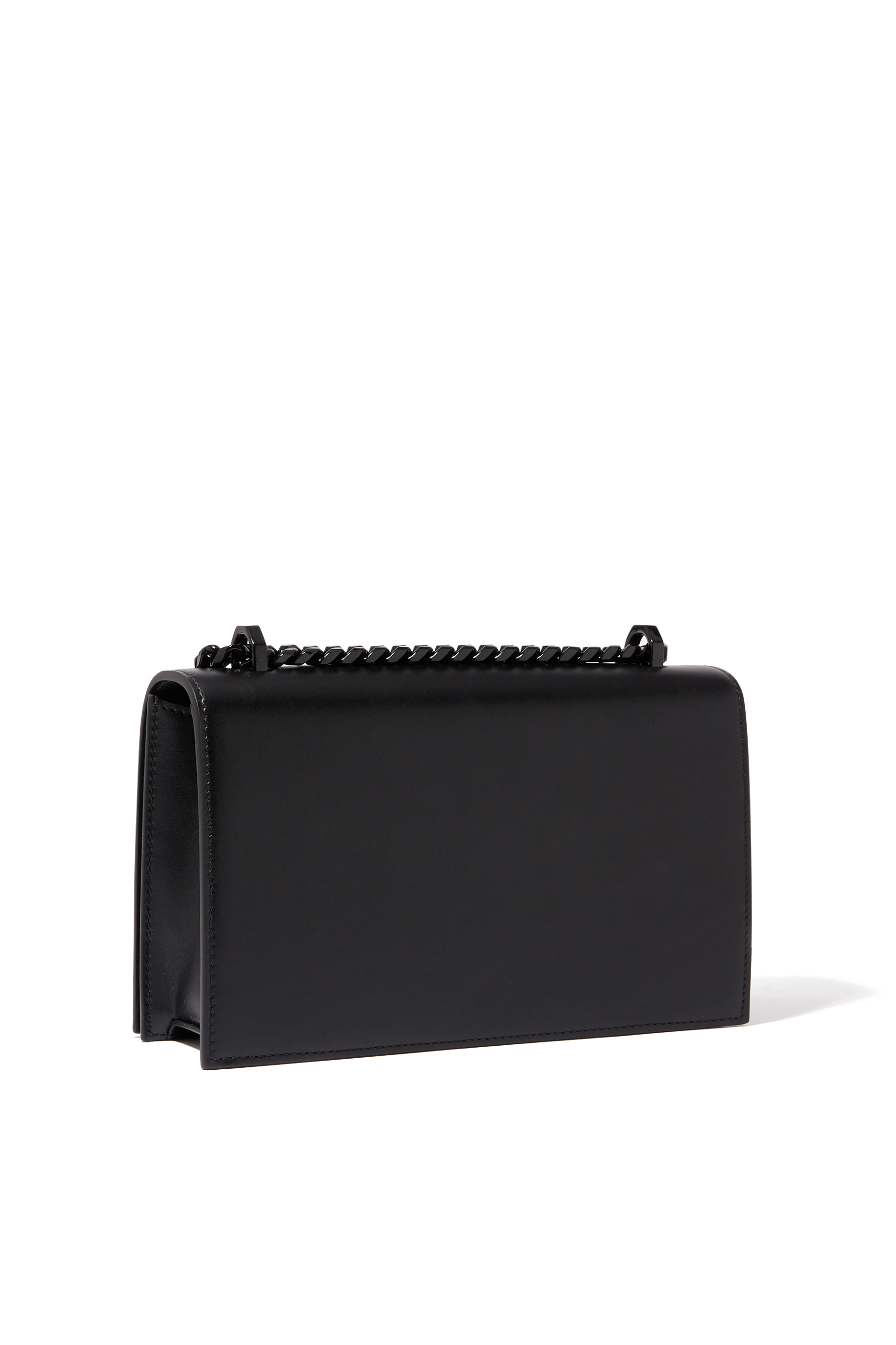 حقيبة جلد مرصعة بالكريستال