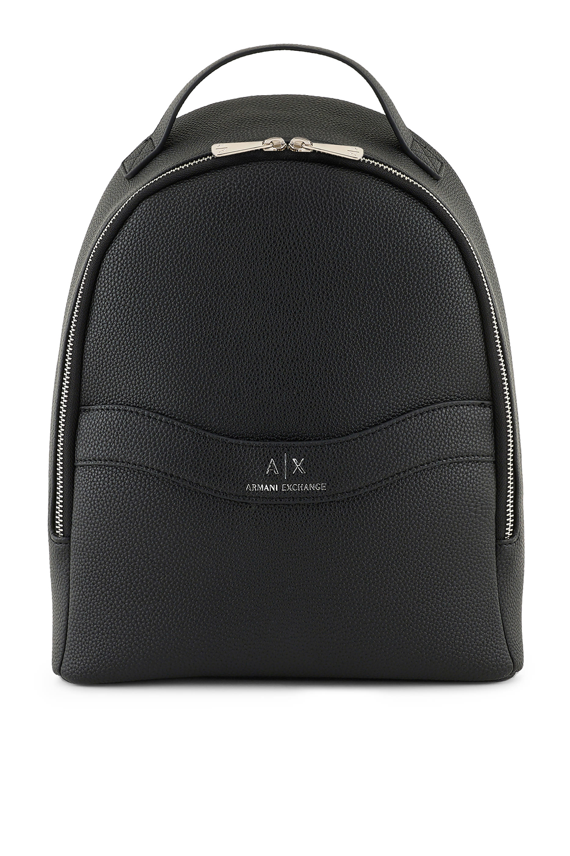 حقيبة ظهر بتفاصيل مموجة وشعار الماركة