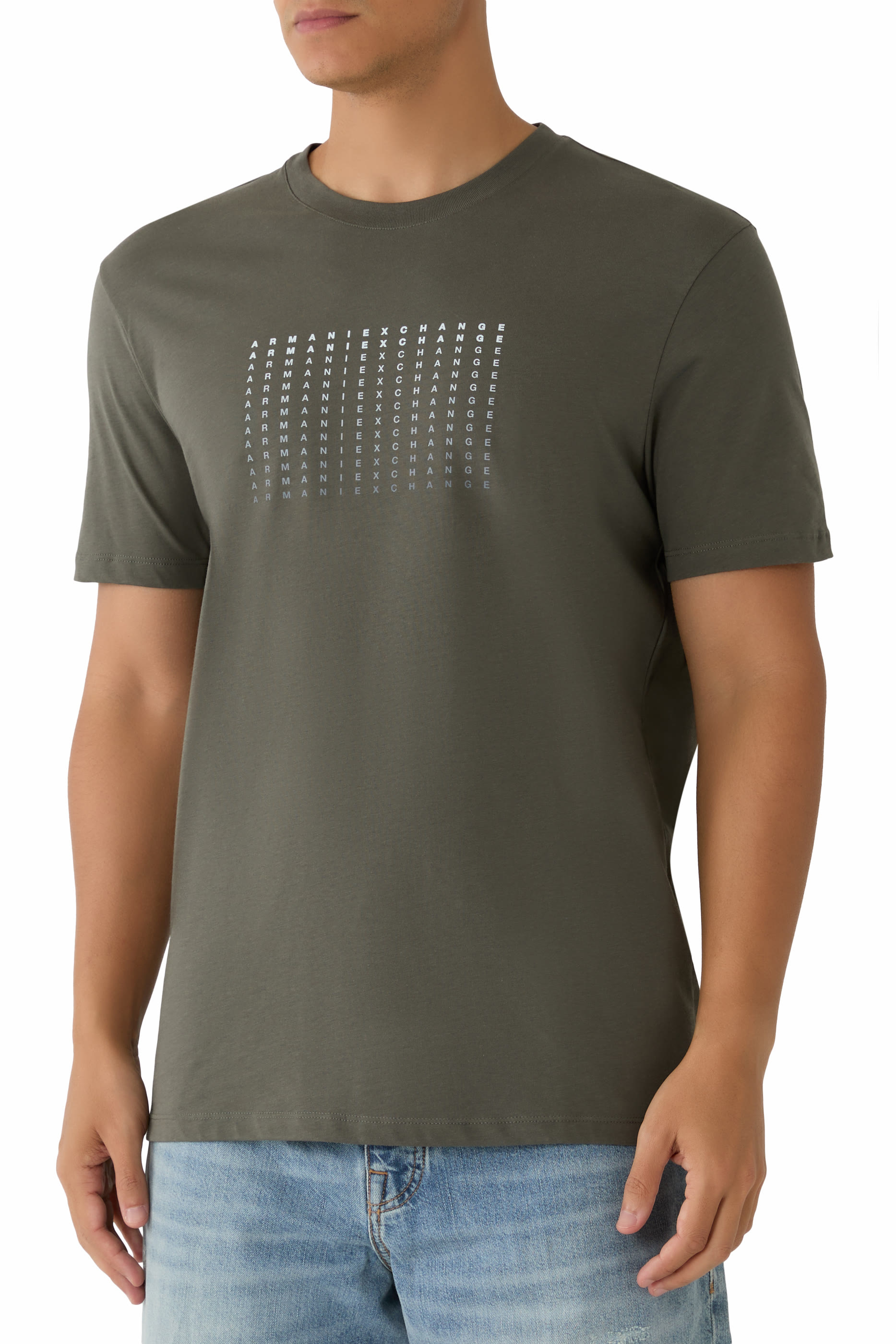 تيشيرت بطبعة شعار الماركة قطن