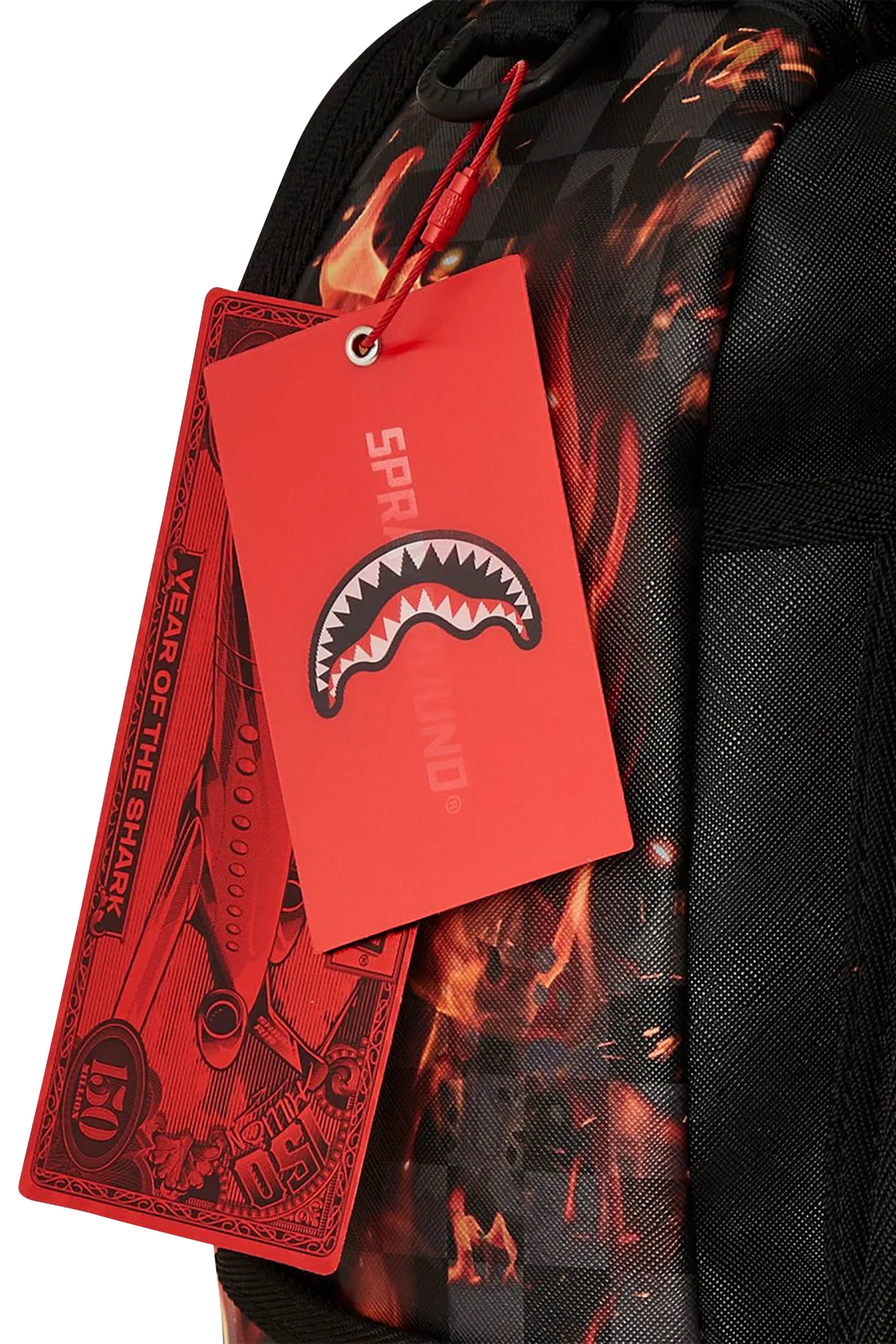 حقيبة ظهر بنقشة قرش ونار وجليد للأطفال