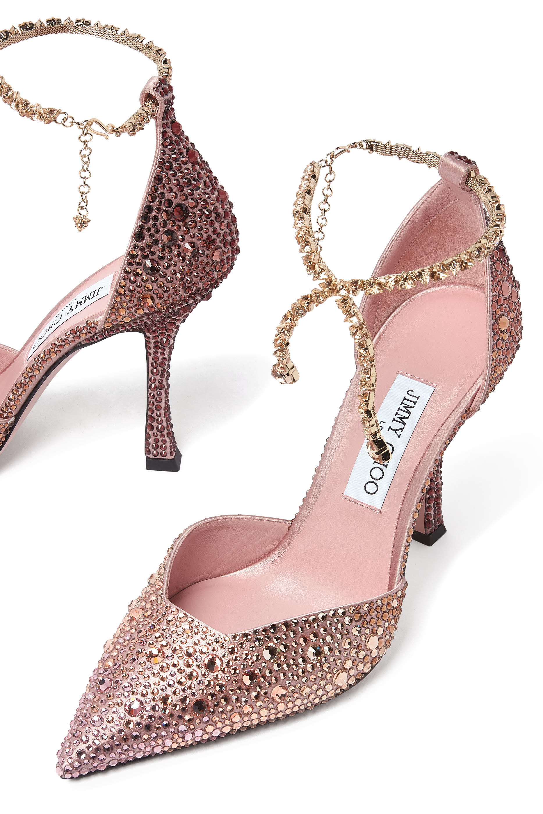 حذاء ستيفي كلاسيكي 100 مرصع بكريستال ساتان