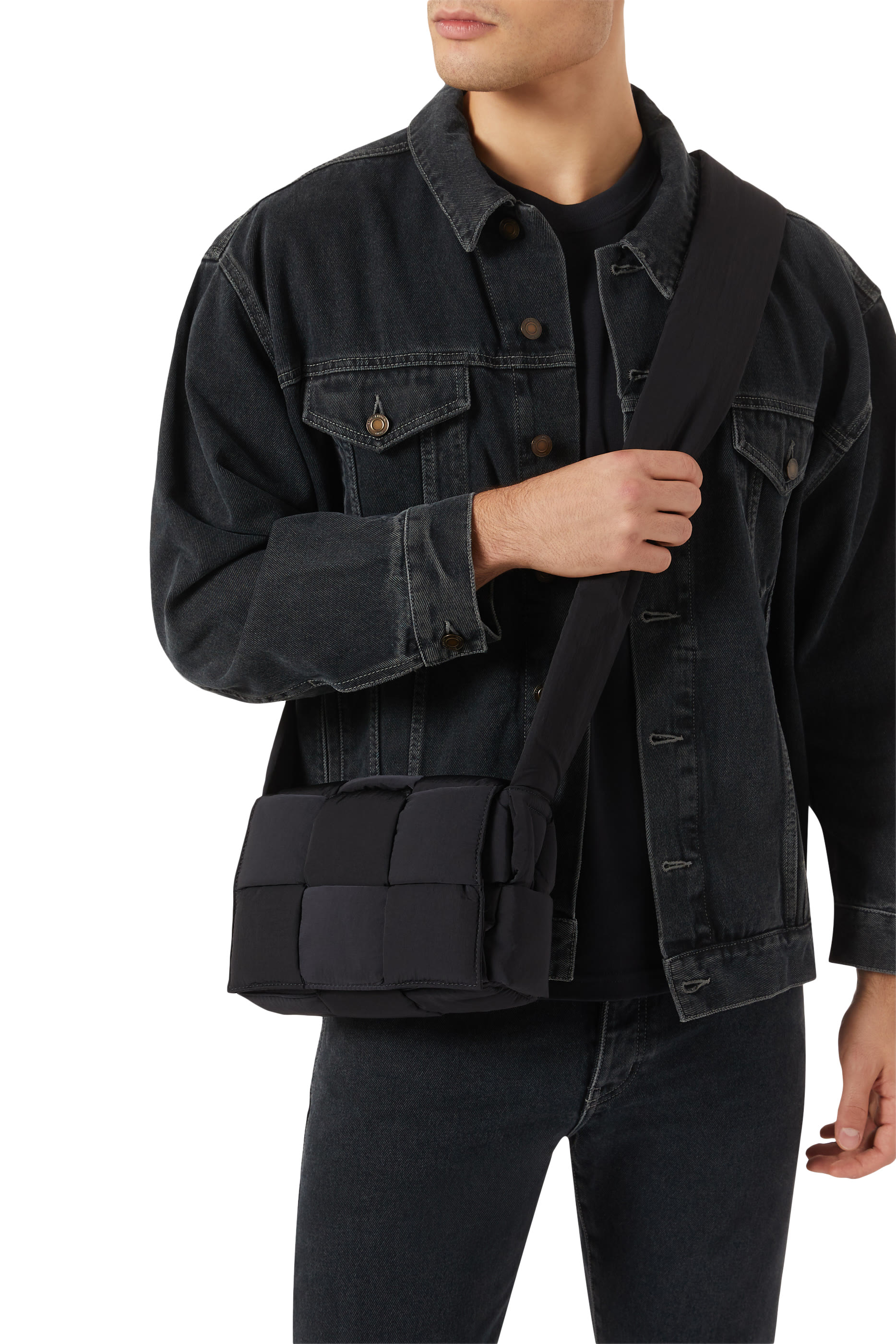 حقيبة كاسيت صغيرة بتصميم مبطن قماش معالج